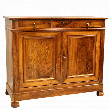 Solid walnut Louis Philippe sideboard with two doors, 19th century