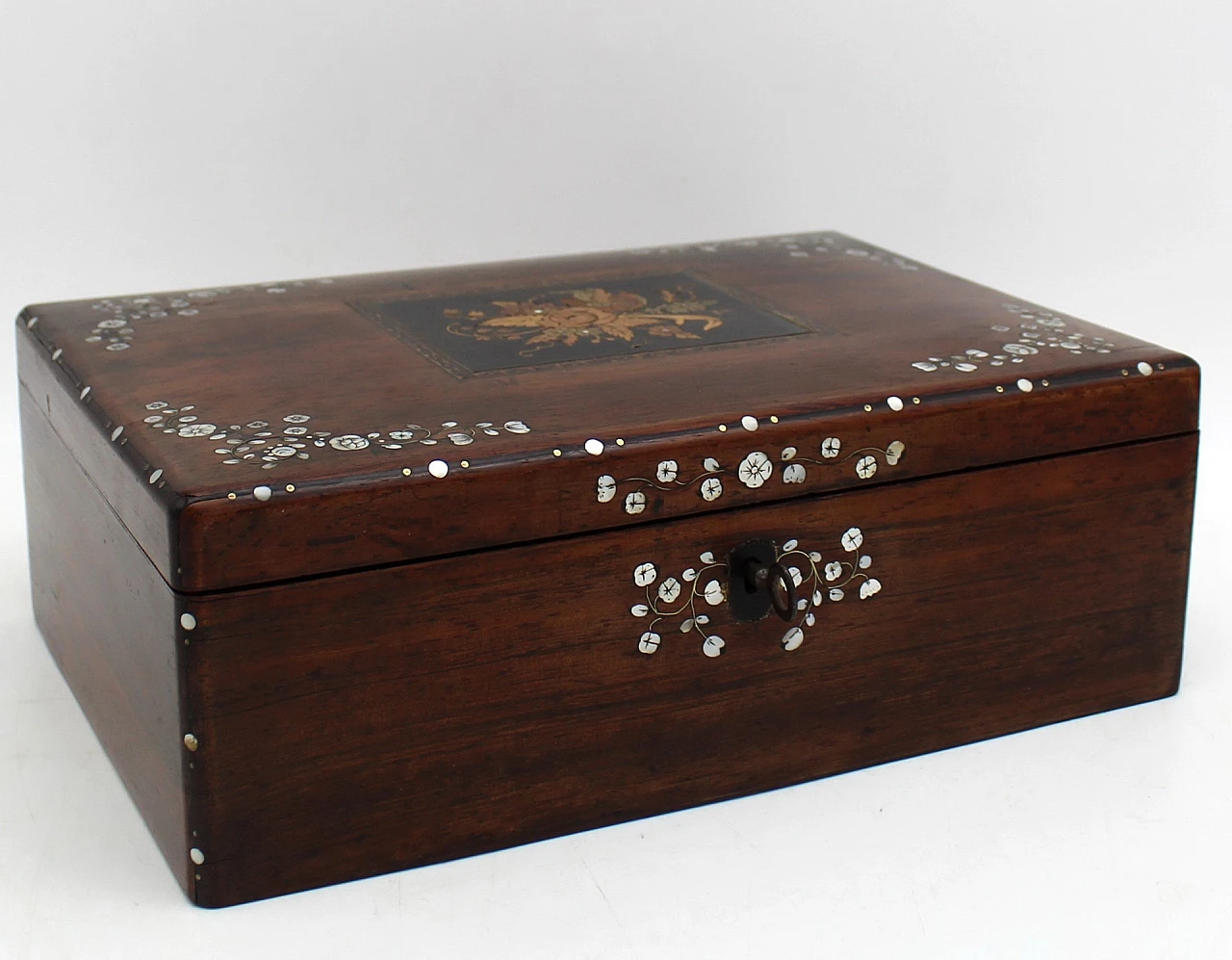 Napoleon III jewellery box rosewood inlaid with mother-of-pearl 5