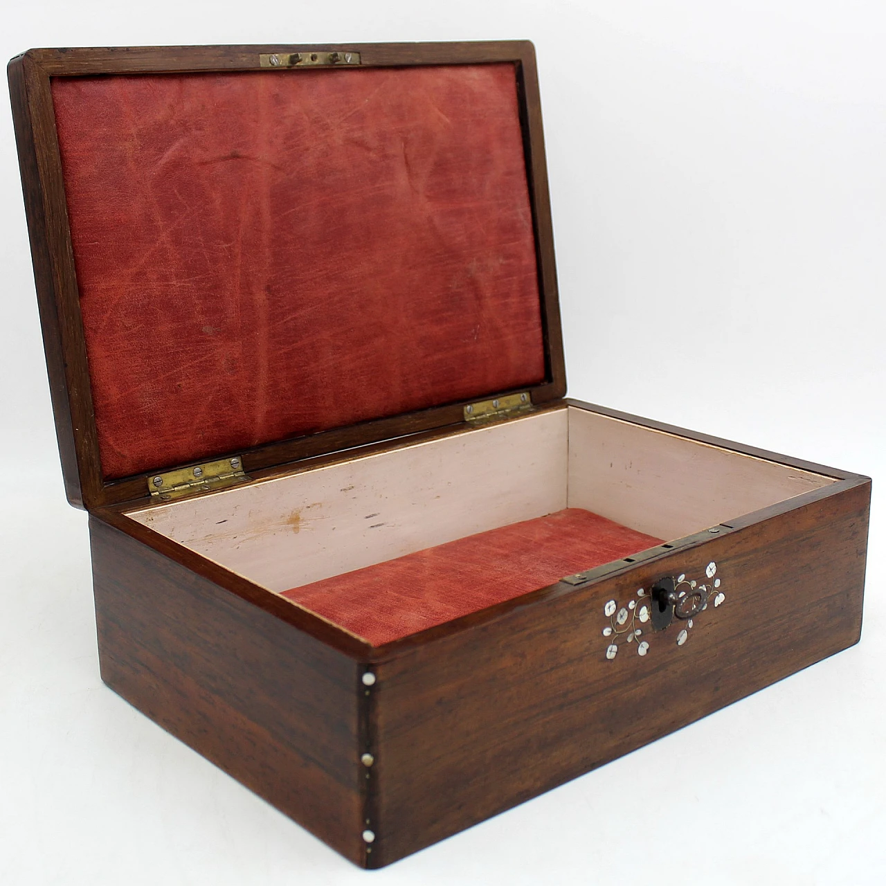 Napoleon III jewellery box rosewood inlaid with mother-of-pearl 9