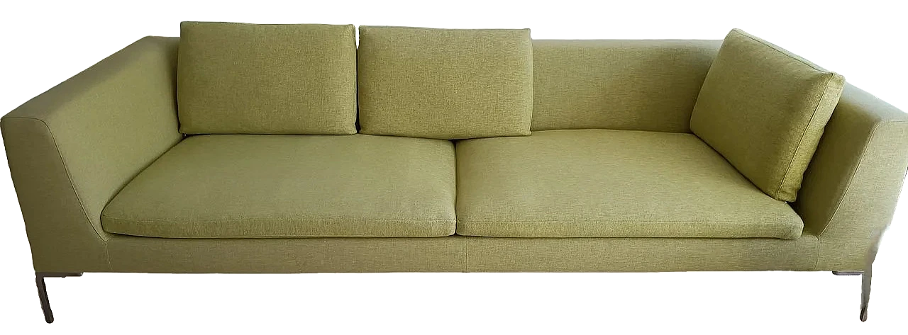 Green fabric Charles sofa by Antonio Citterio for B&B Italia 10