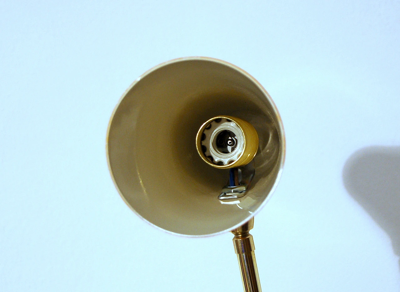 Orange table lamp in brass with marble base in Stilnovo's style 7