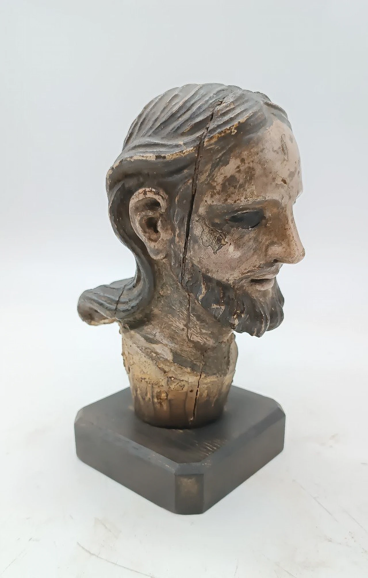 Head of Christ, polychrome wood sculpture, 18th century 1