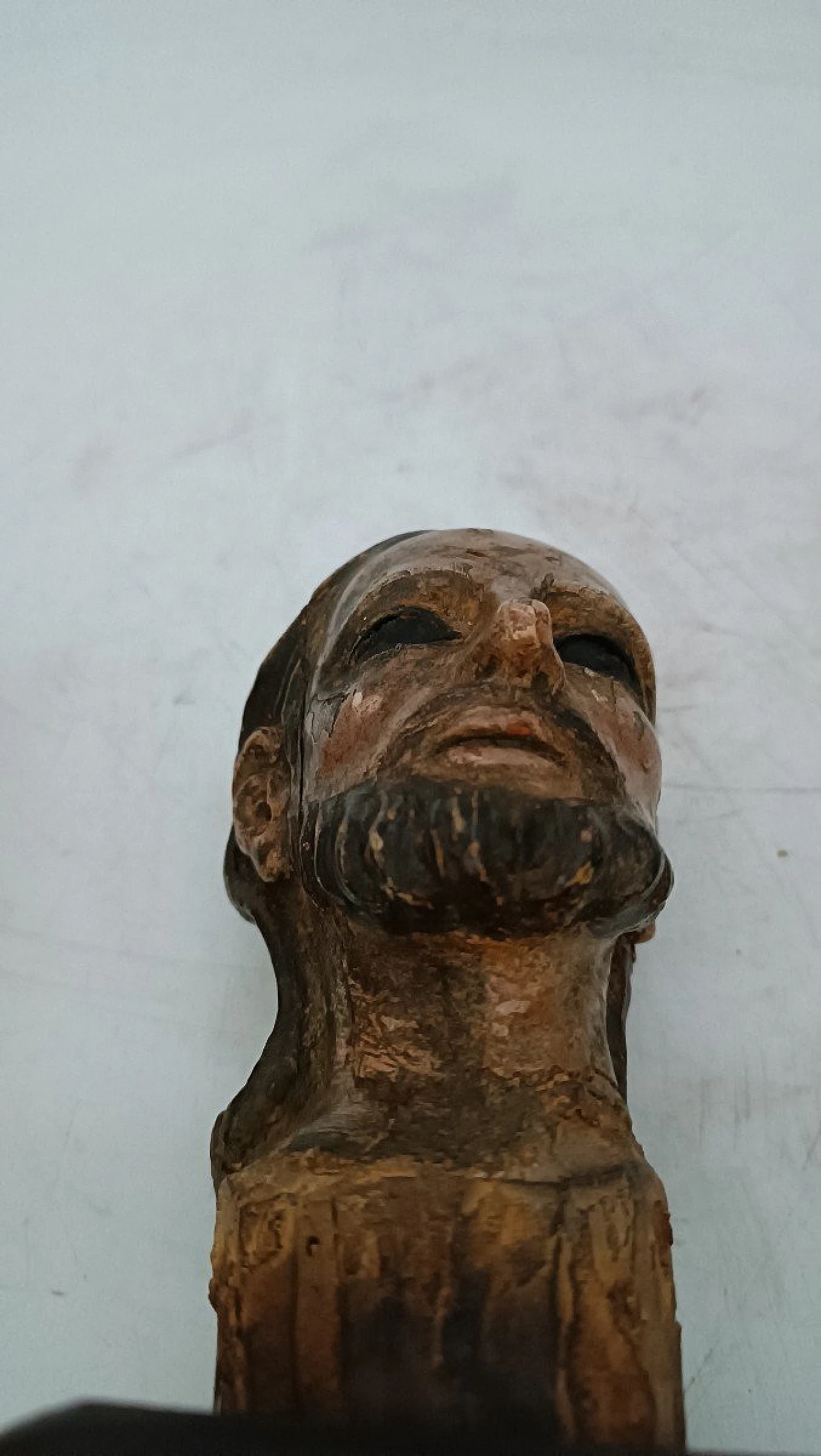 Head of Christ, polychrome wood sculpture, 18th century 3