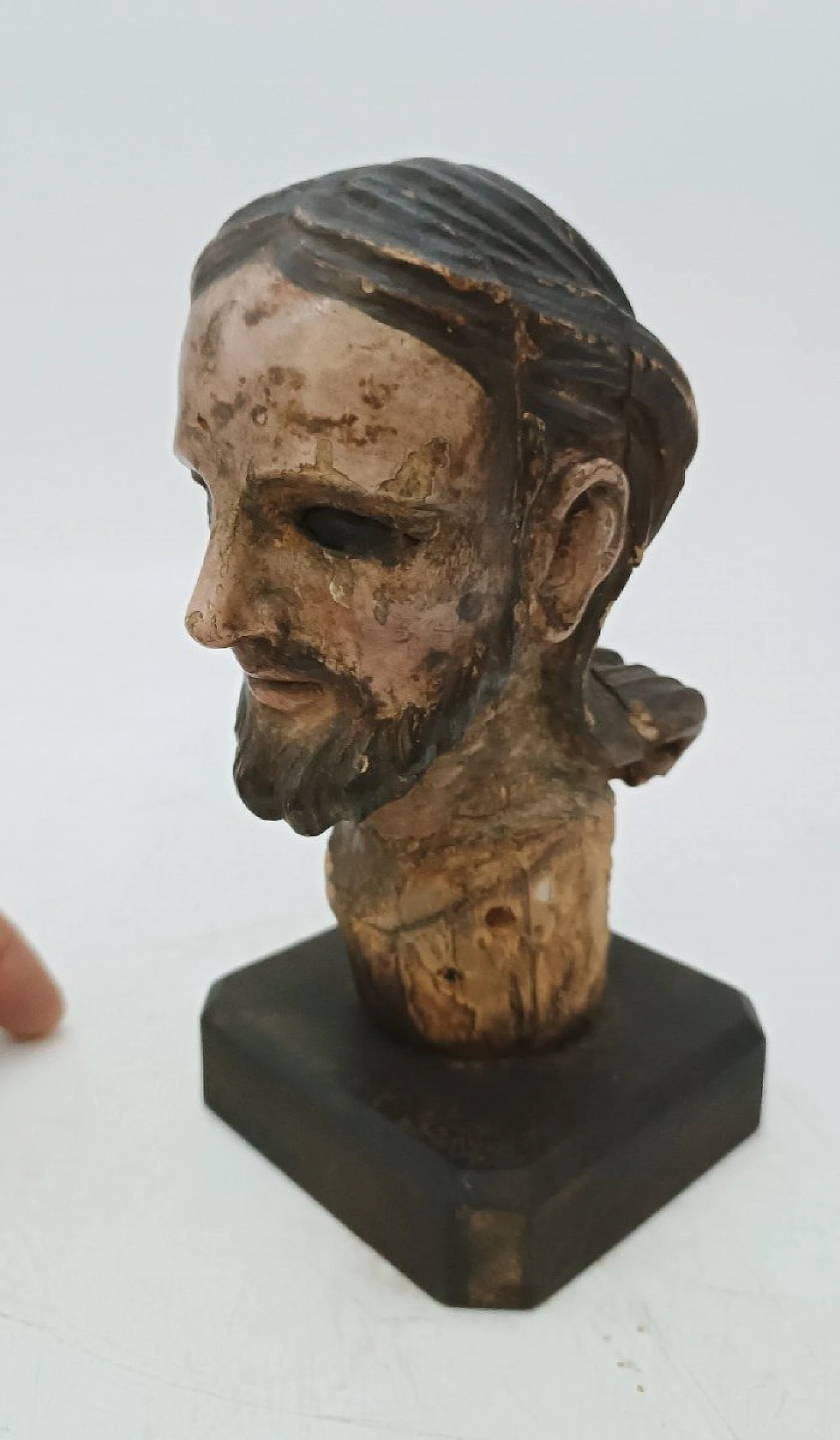 Head of Christ, polychrome wood sculpture, 18th century 10