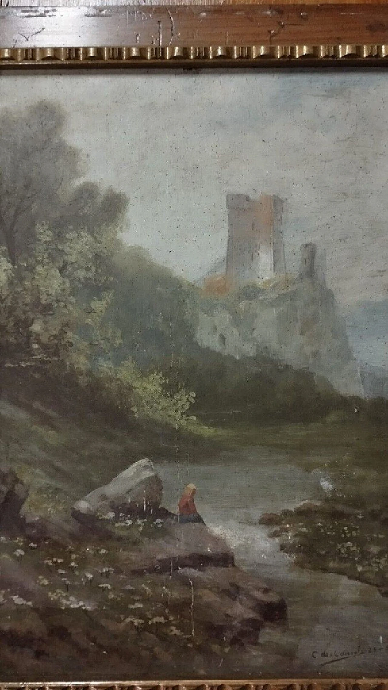 C. De Consoli, paesaggio, dipinto a olio su cartoncino, 1903 7