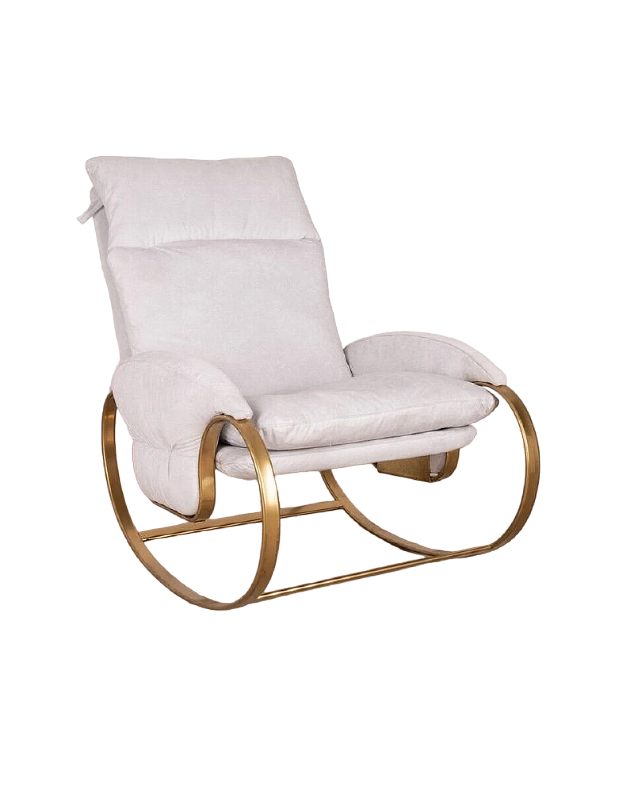 Rocking armchair in brass and fabric by Guido Faleschini, 1970s 7