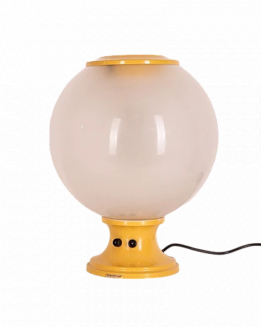 Table lamp with glass sphere and yellow metal by Martinelli, 1960s