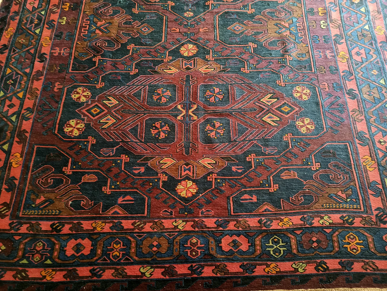 Persian wool and cotton Sumak rug, late 19th century 4