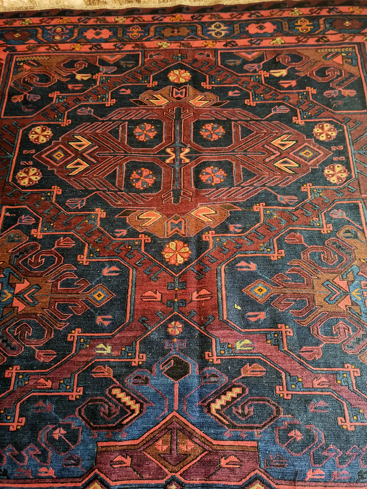 Persian wool and cotton Sumak rug, late 19th century 5