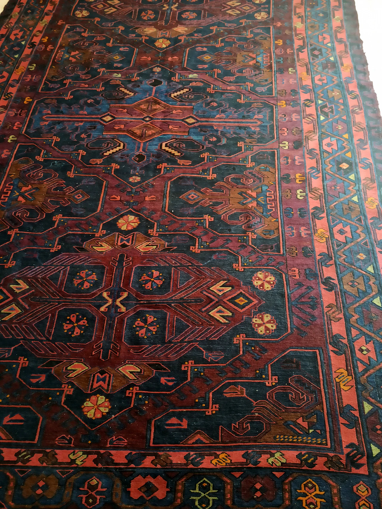 Persian wool and cotton Sumak rug, late 19th century 7