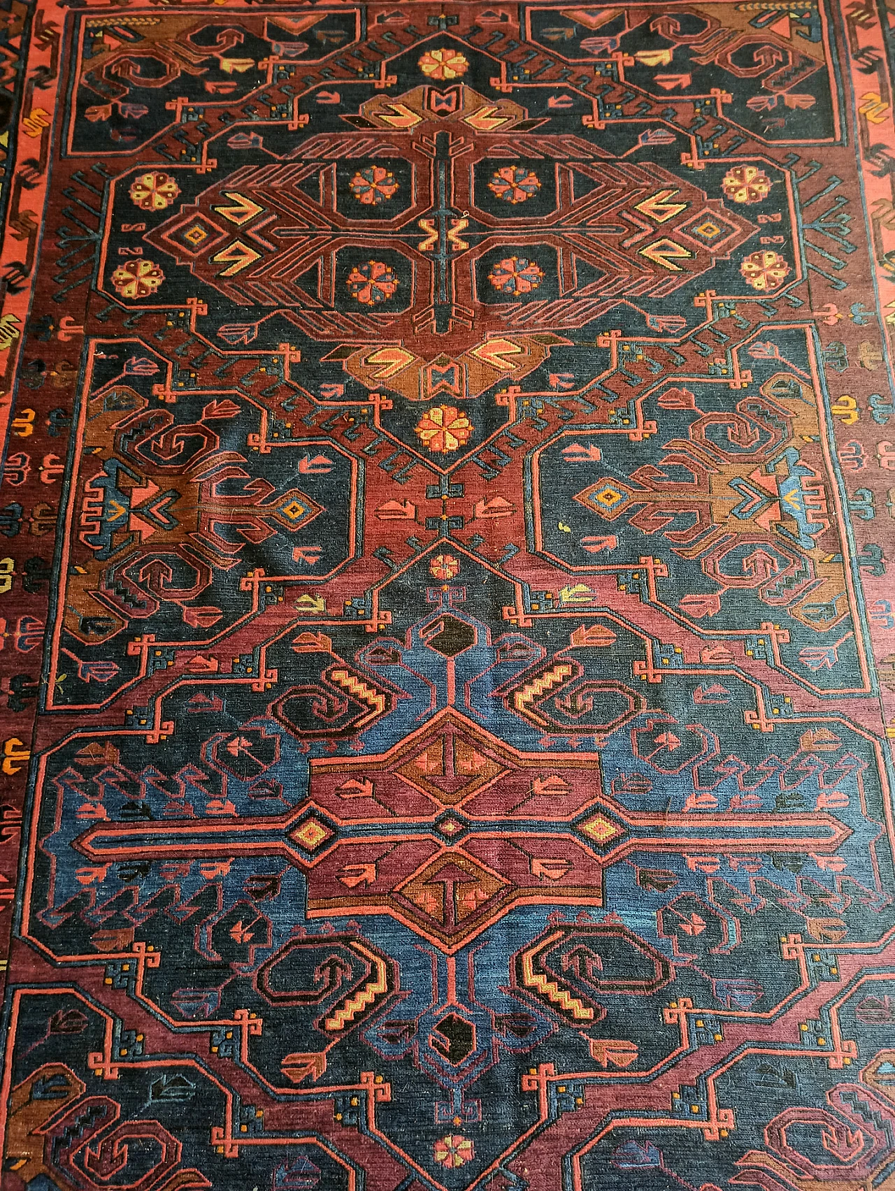 Persian wool and cotton Sumak rug, late 19th century 9