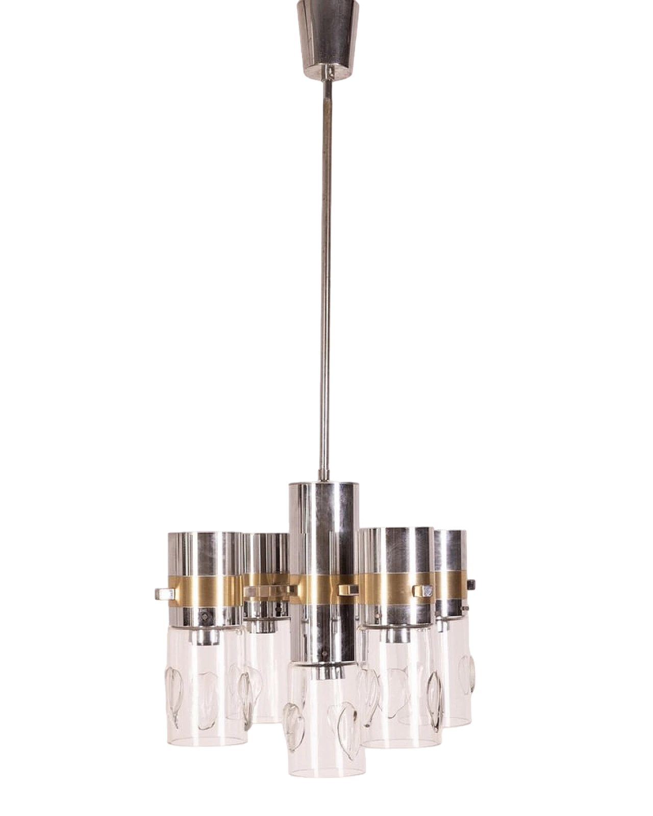 Ceiling lamp in metal and glass by Gaetano Sciolari, 1970s 10