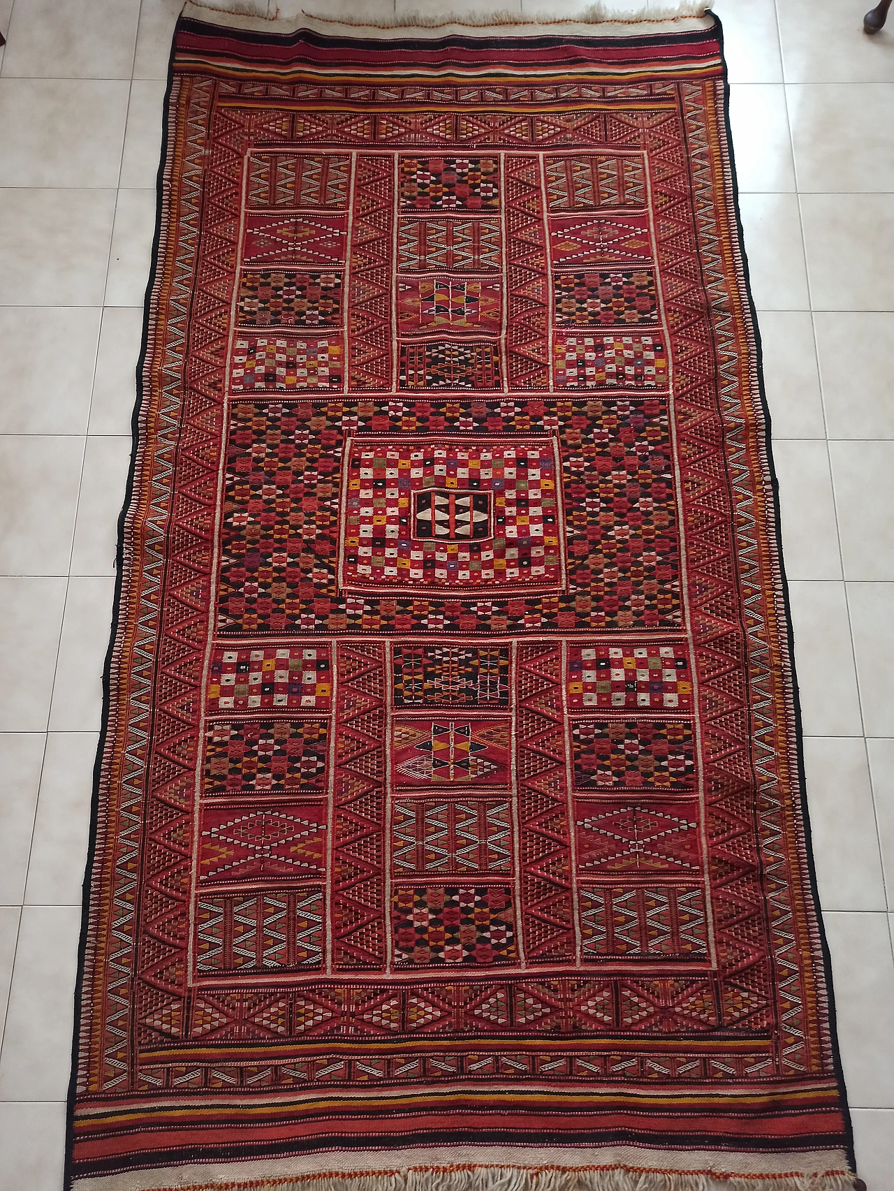 Persian wool and cotton Kilim rug, 19th century 1