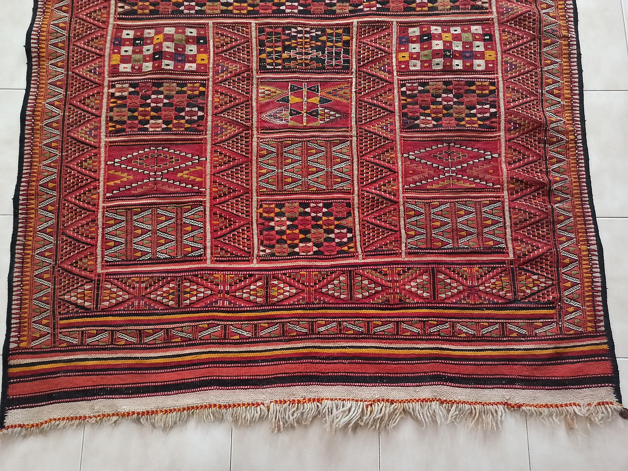 Persian wool and cotton Kilim rug, 19th century 3