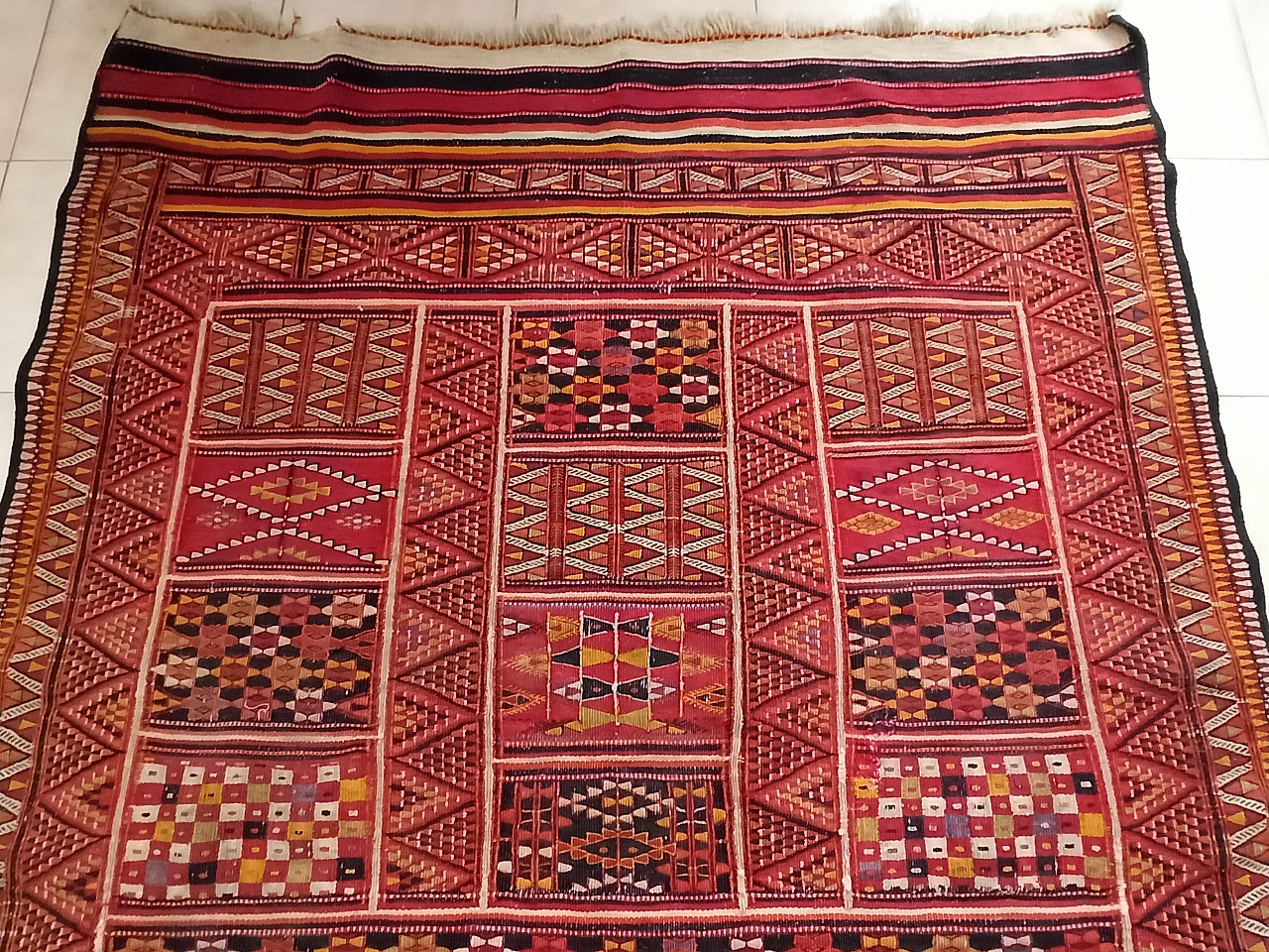 Persian wool and cotton Kilim rug, 19th century 4