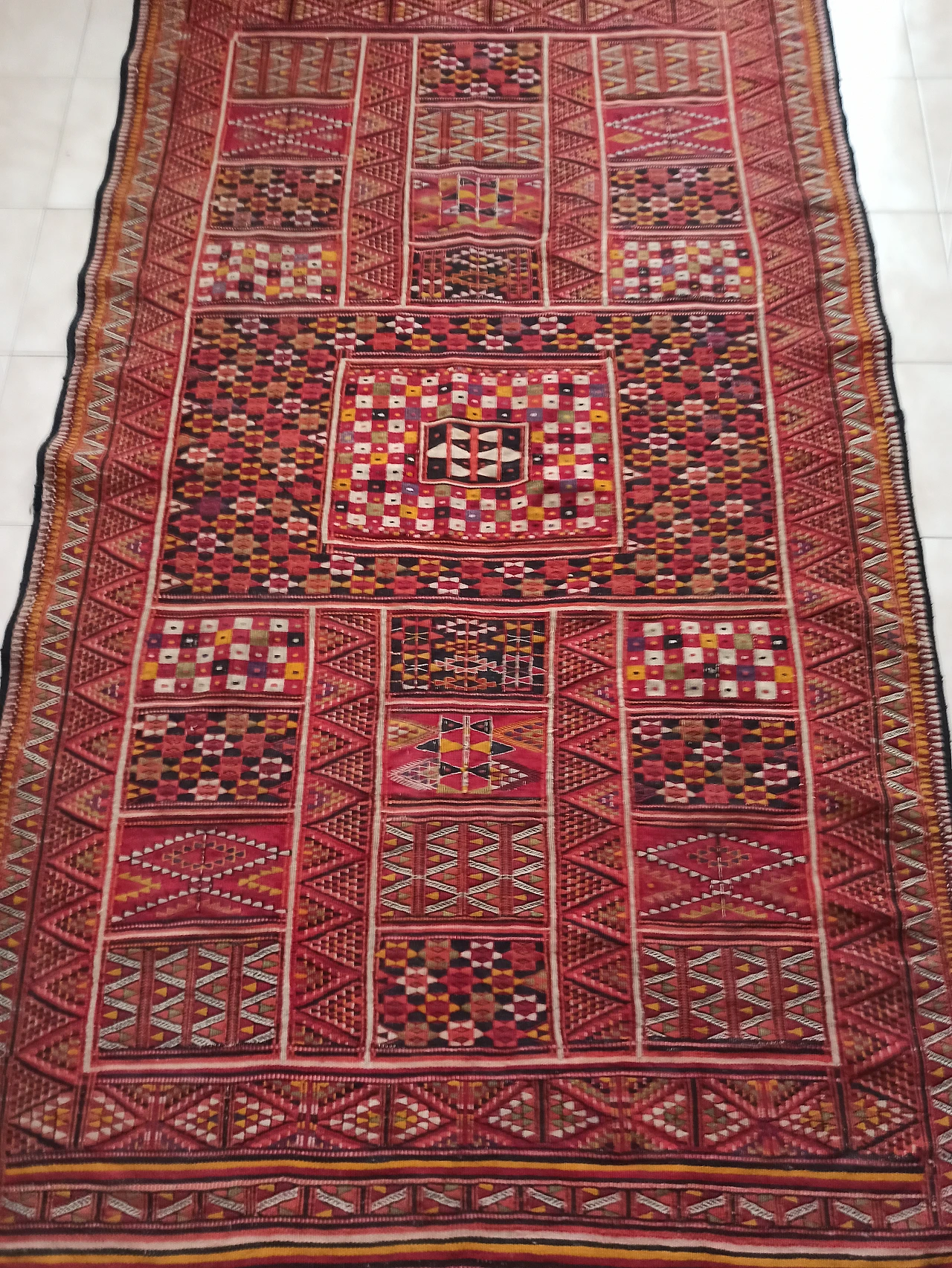 Persian wool and cotton Kilim rug, 19th century 8