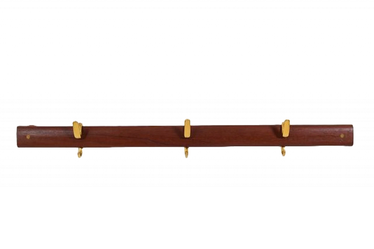 Teak and brass coat hanger by Carl Auböck, 1950s 6