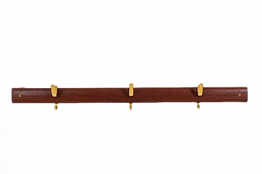 Teak and brass coat hanger by Carl Auböck, 1950s