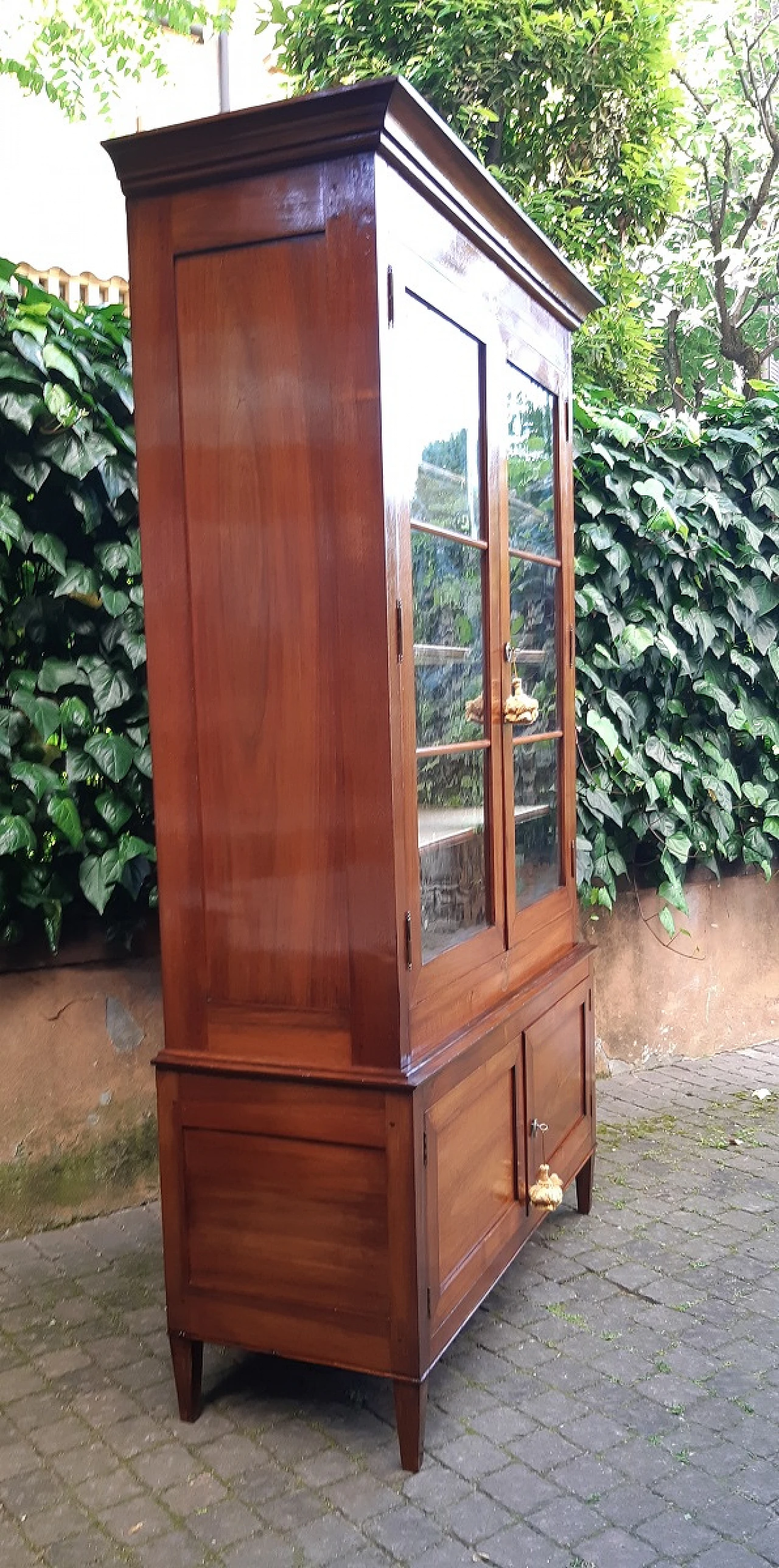 Emilian Louis XVI double-body walnut display cabinet, 18th century 5