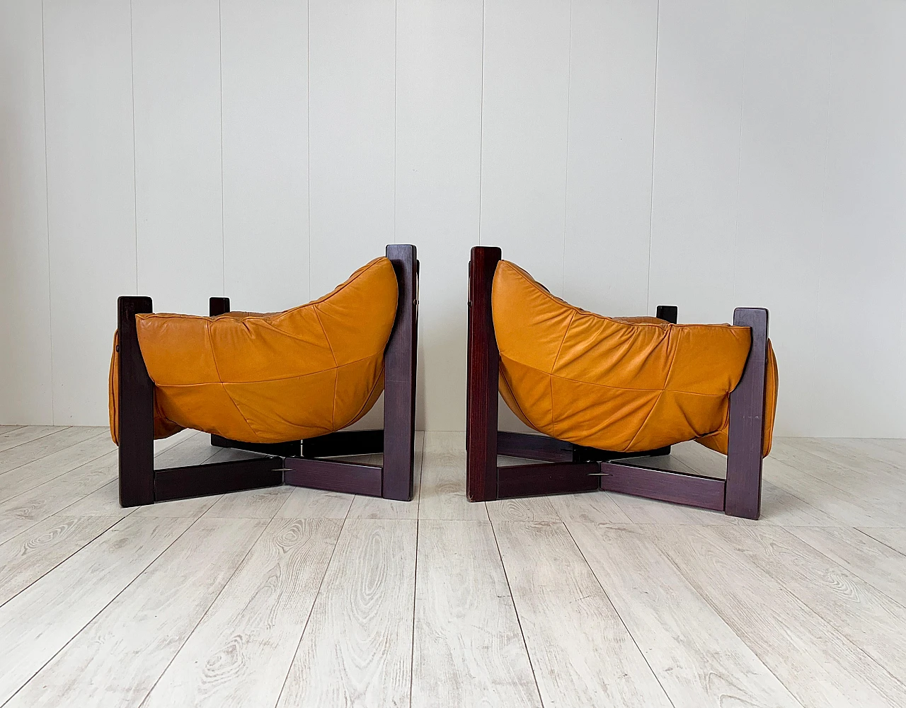 Pair of leather armchairs by Percival Lafer, 1970s 13