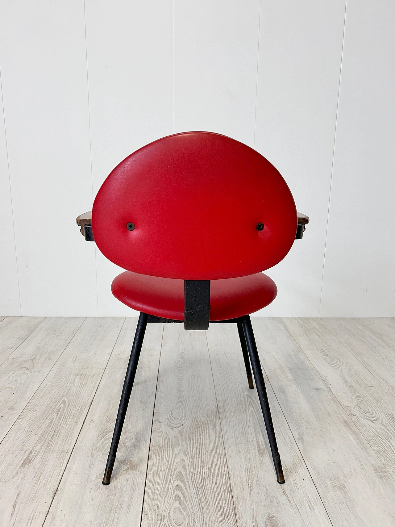 Chair in red skai, metal & wood by C. Mollino for Doro, 1959 11