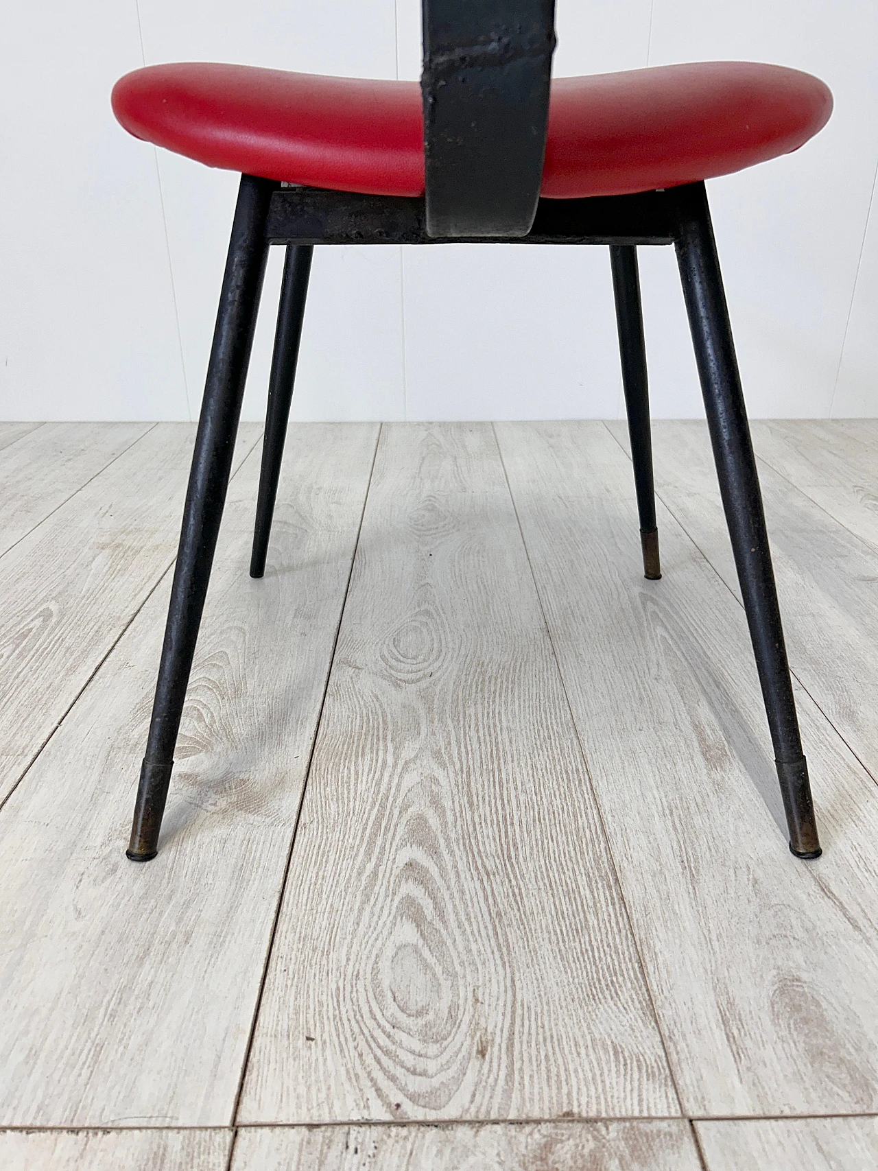 Carlo Mollino, Chair in red skai metal & wood, for Doro, 1959 13