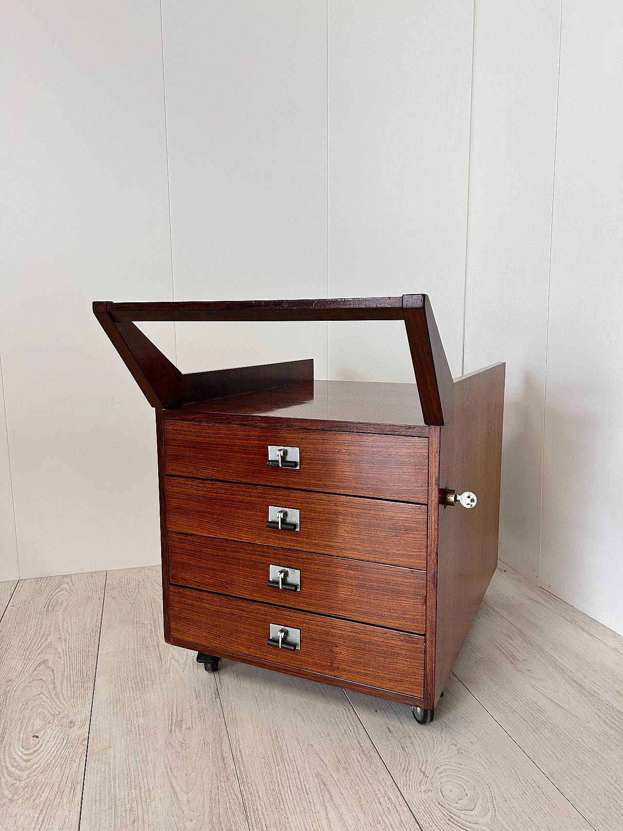 TL22 desk & chest of drawers in wood by Albini & Helg for Poggi, 1958 16