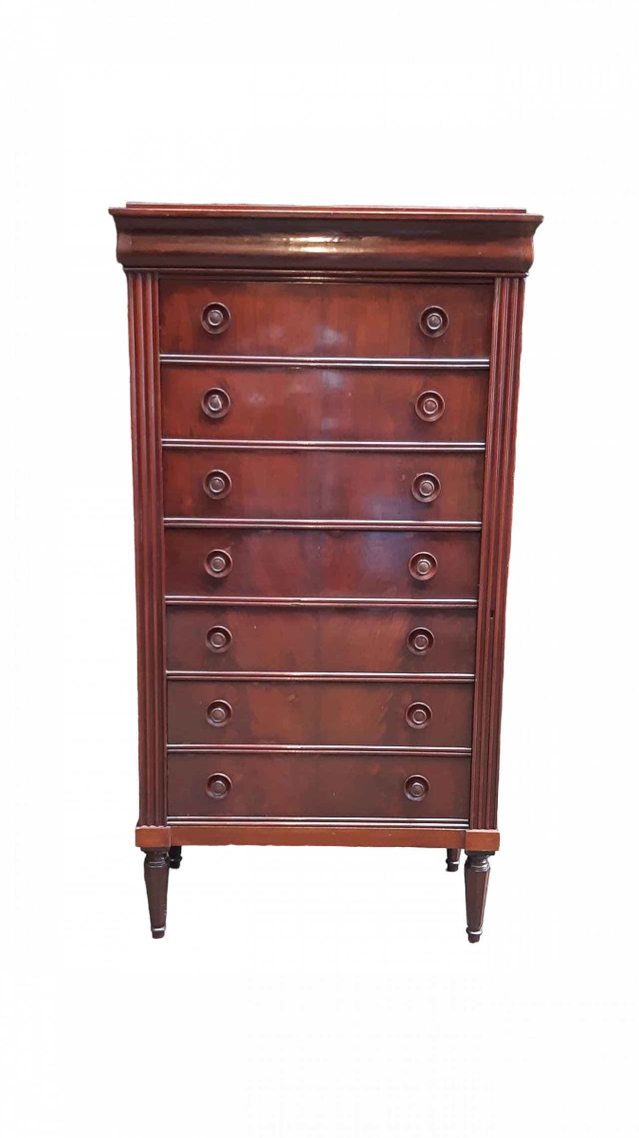 Mahogany paneled weekly dresser, second half of the 19th century 2