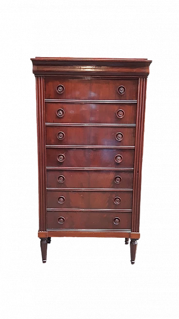 Mahogany paneled weekly dresser, second half of the 19th century