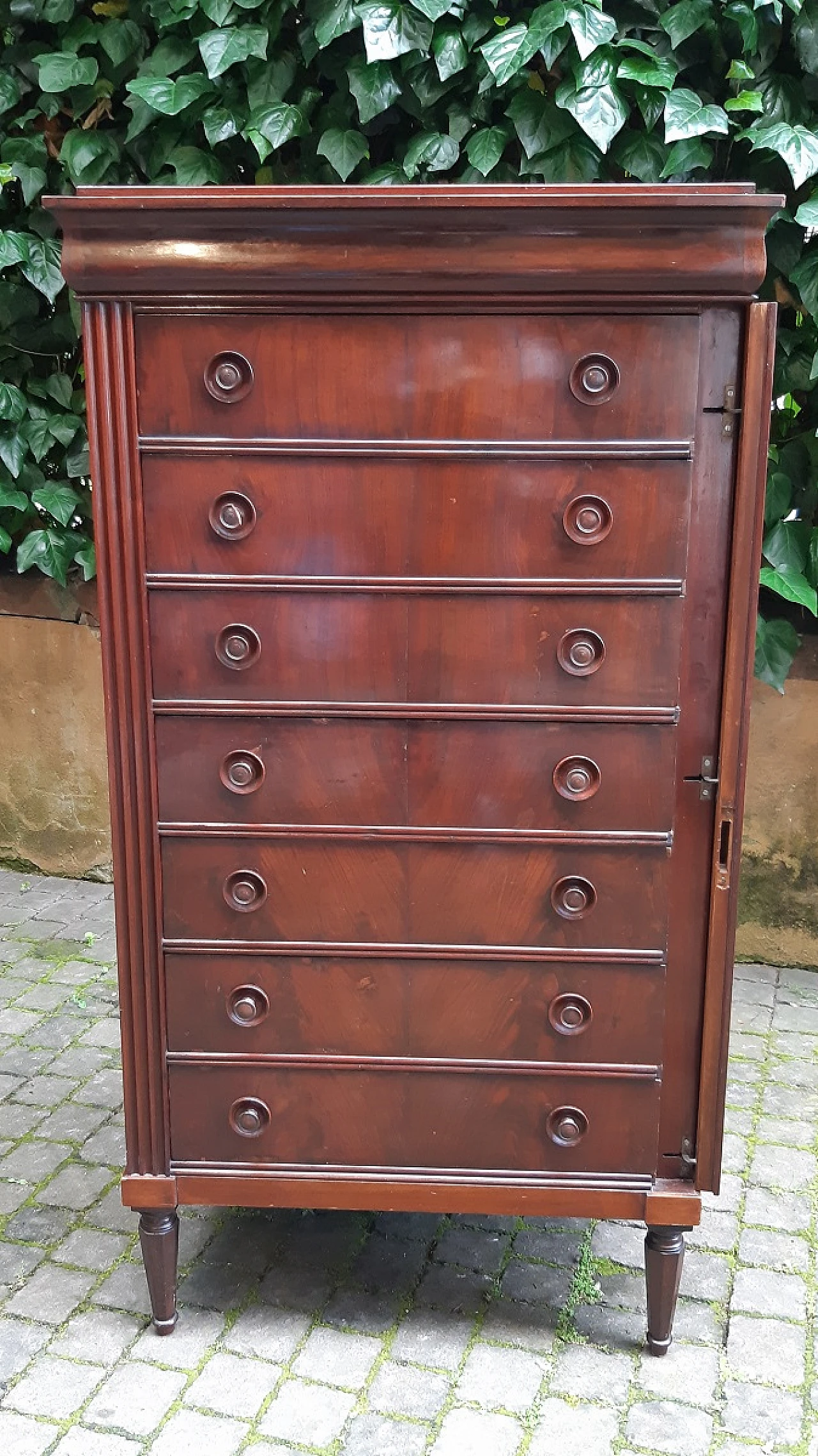 Mahogany paneled weekly dresser, second half of the 19th century 4