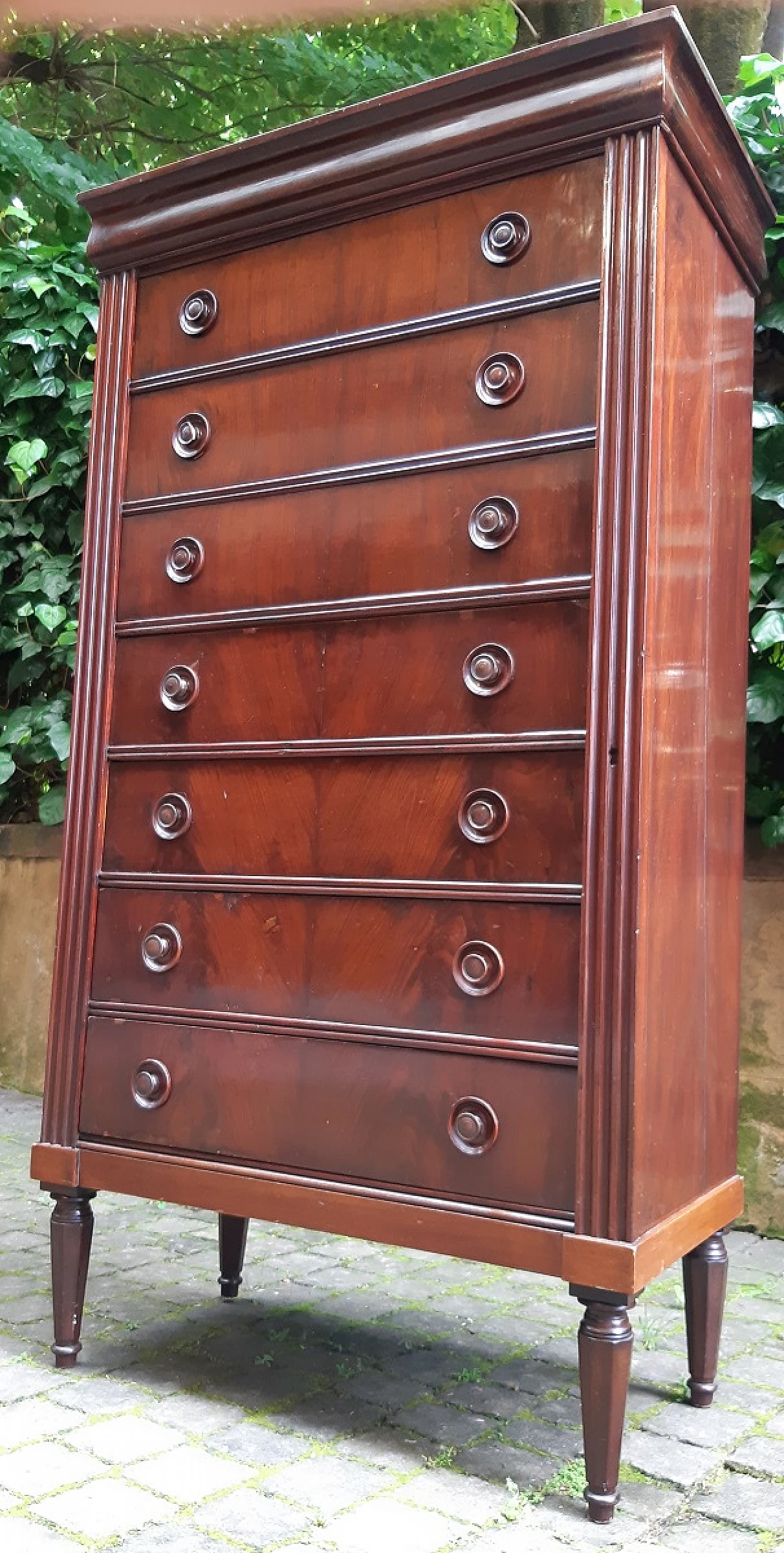 Mahogany paneled weekly dresser, second half of the 19th century 5