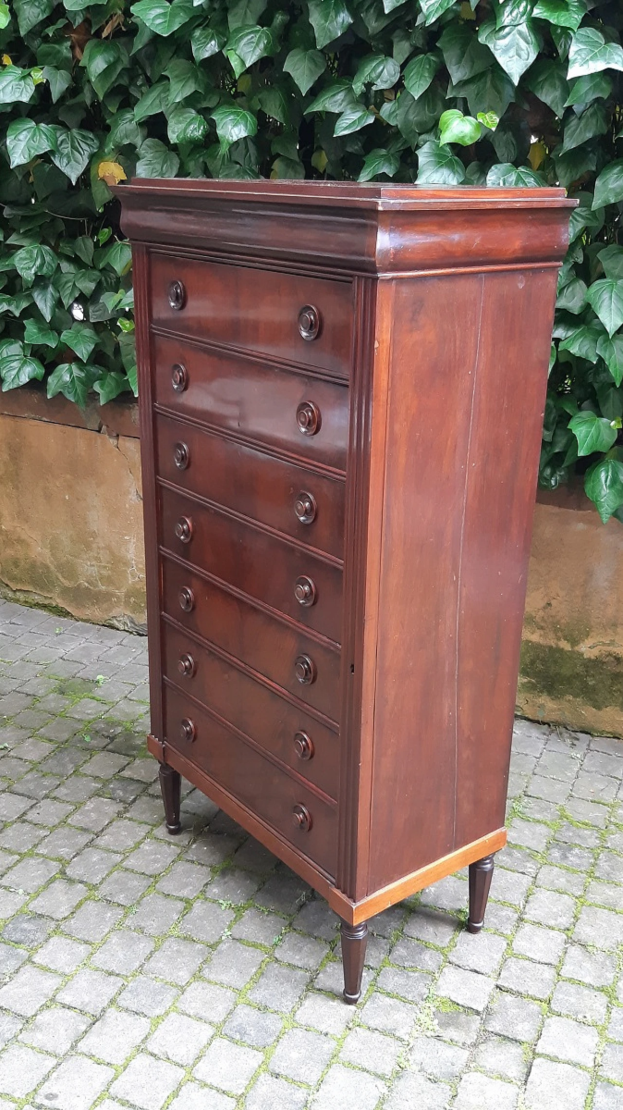 Mahogany paneled weekly dresser, second half of the 19th century 6