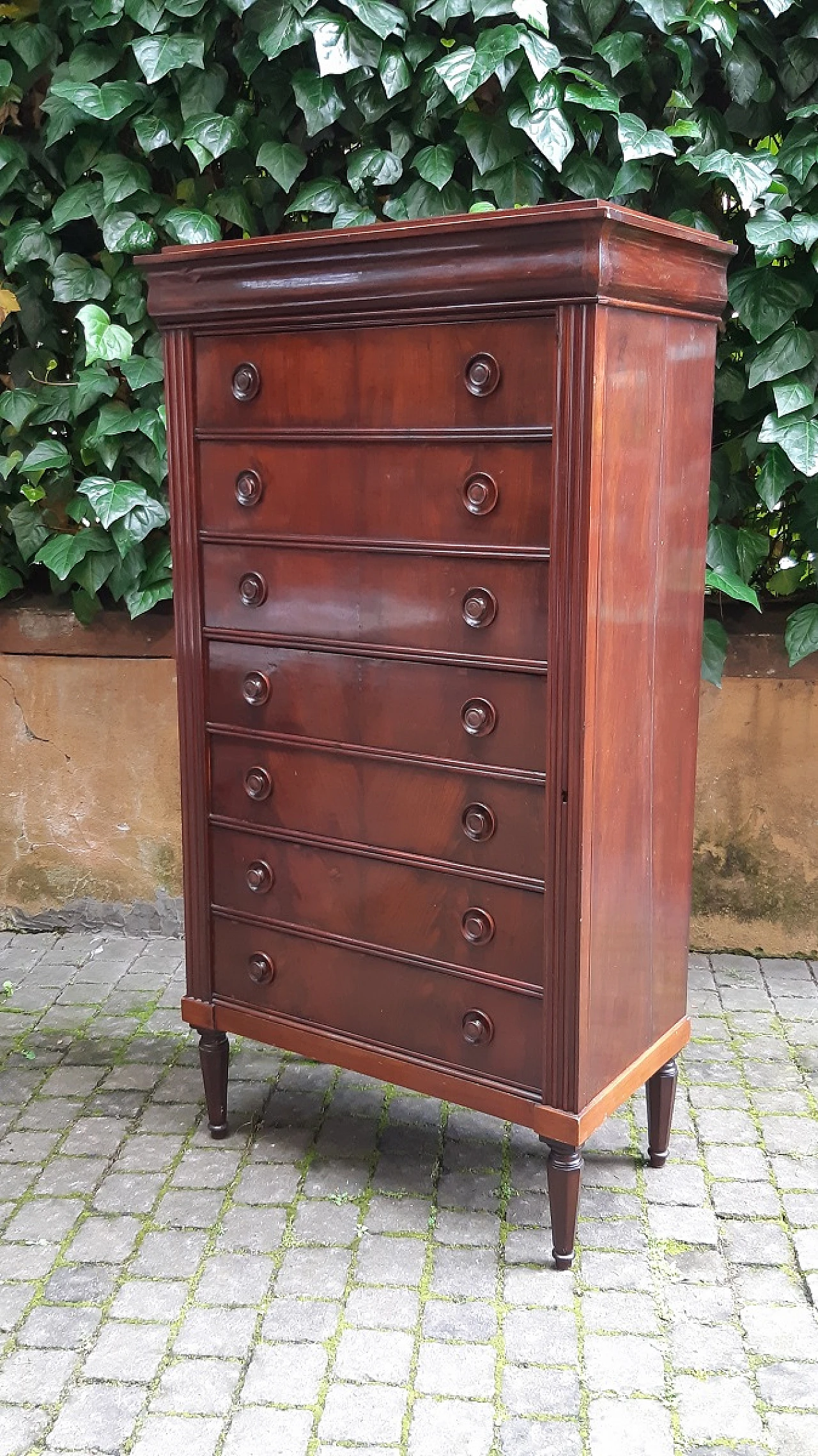 Mahogany paneled weekly dresser, second half of the 19th century 7