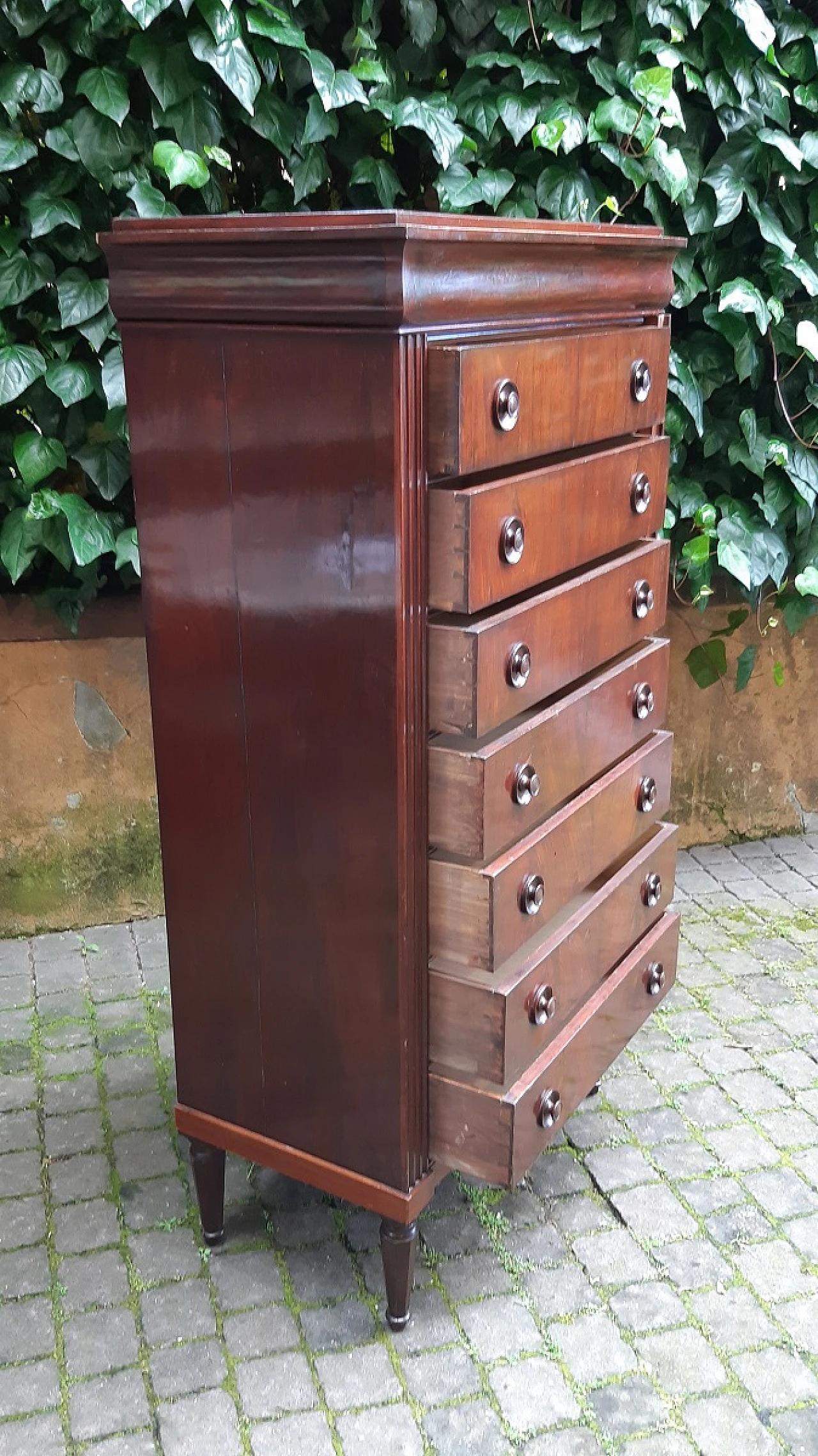 Mahogany paneled weekly dresser, second half of the 19th century 8