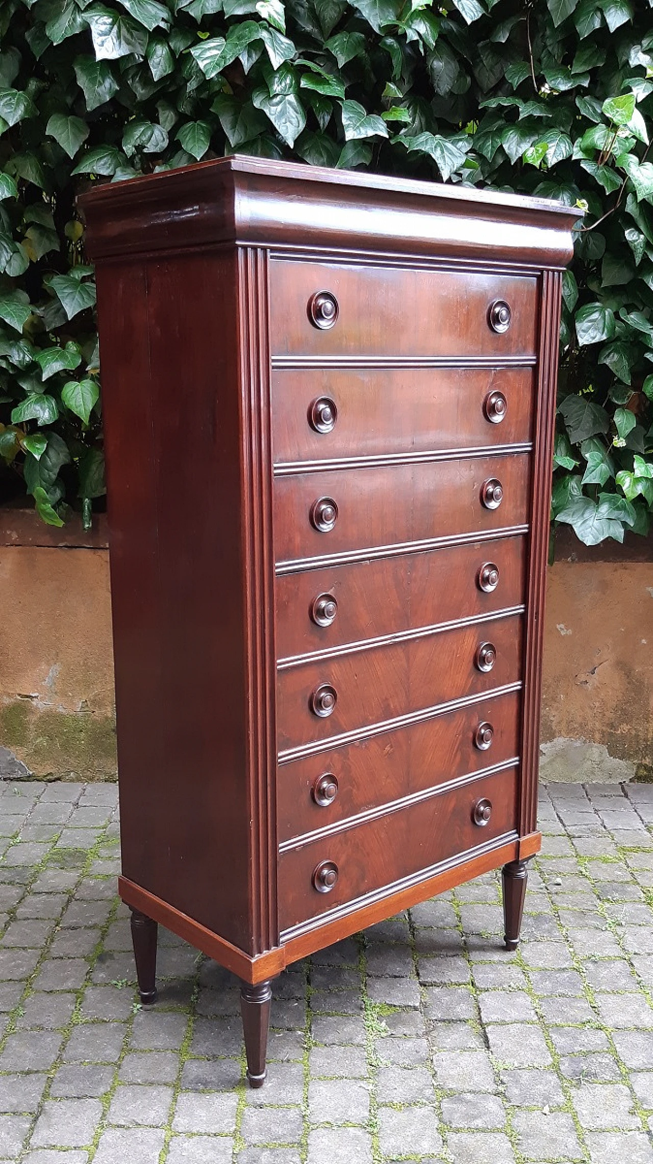 Mahogany paneled weekly dresser, second half of the 19th century 10