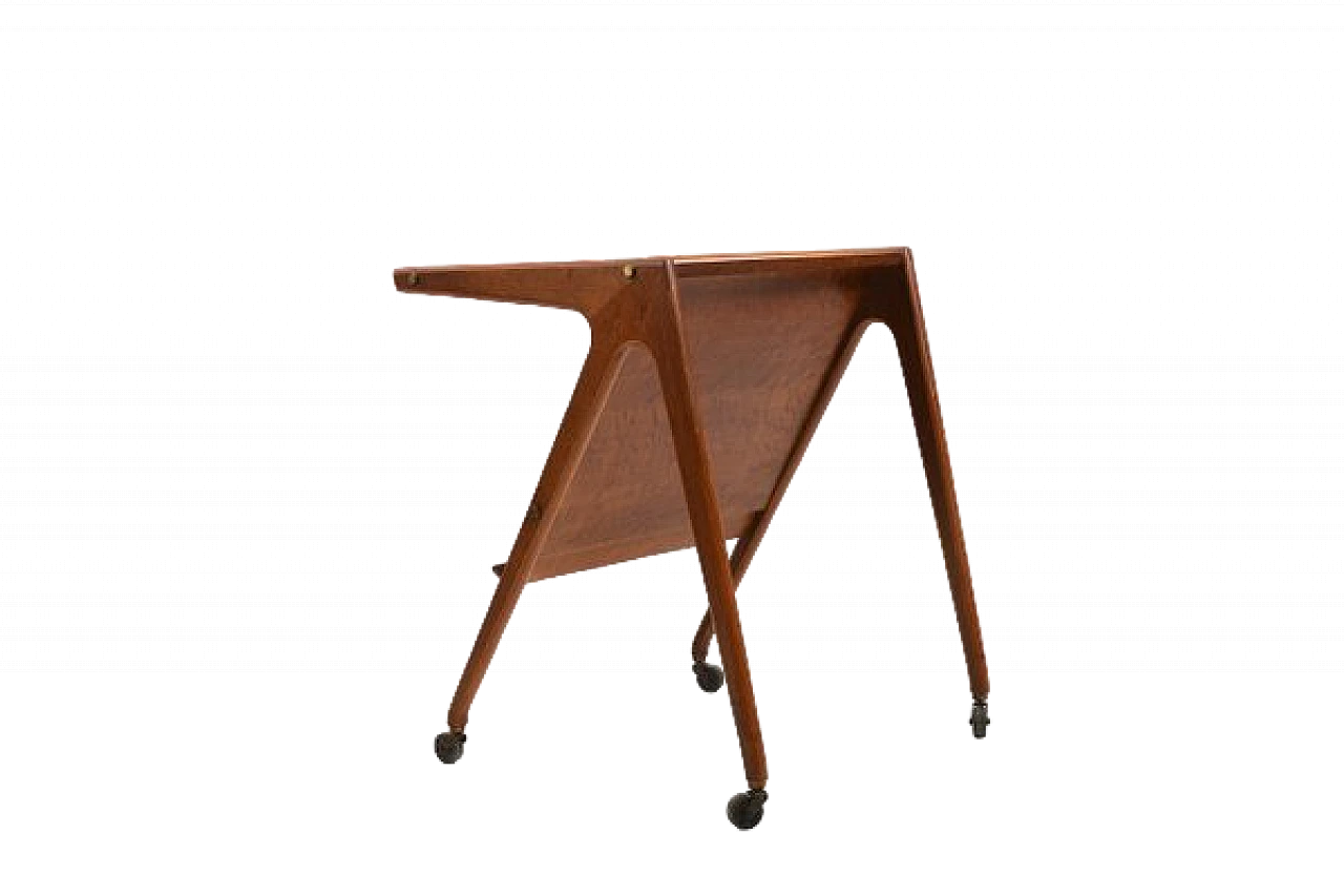 Danish patinated oak service cart, 1950s 11