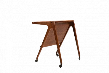 Danish patinated oak service cart, 1950s