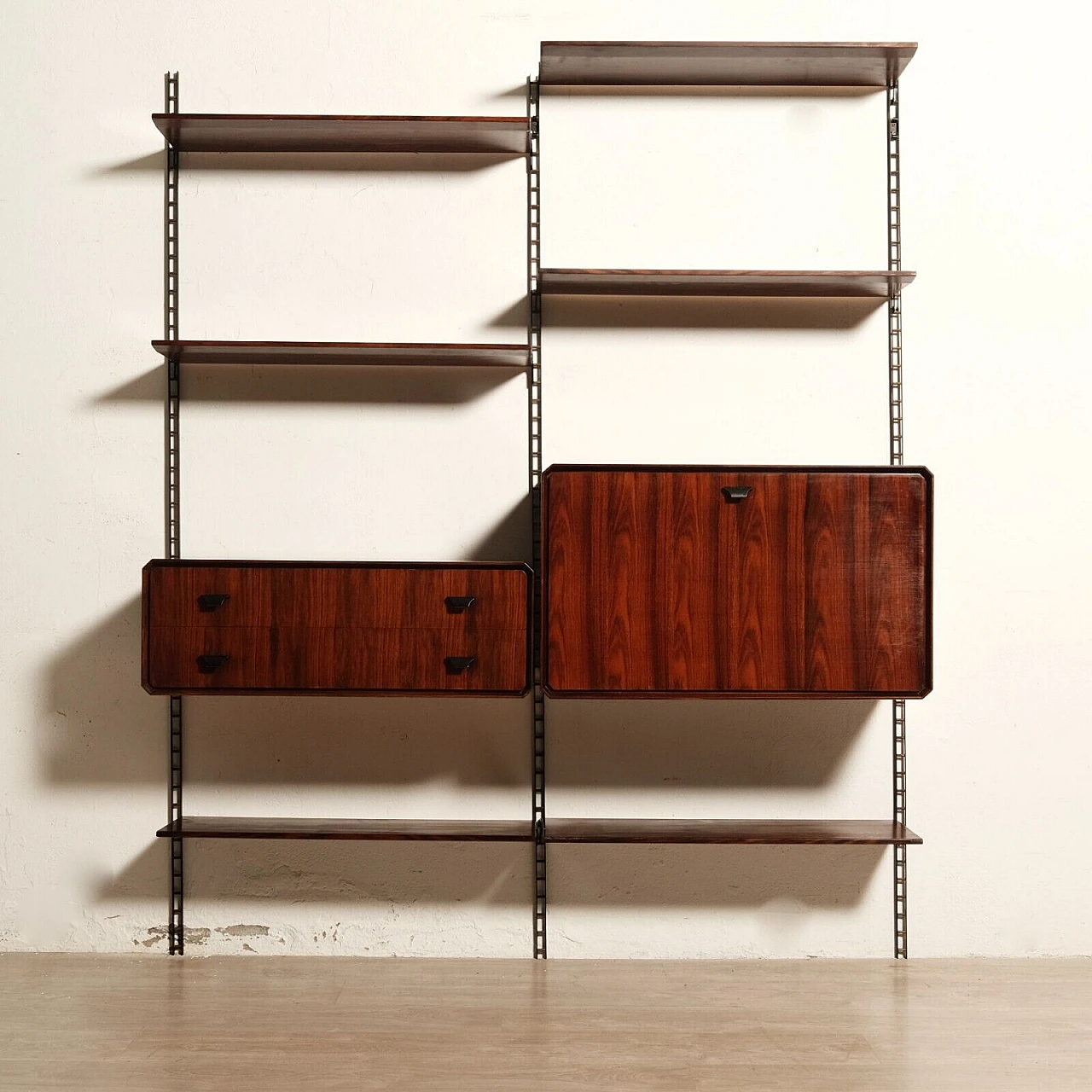 Rosewood and iron bookcase, 1960s 1