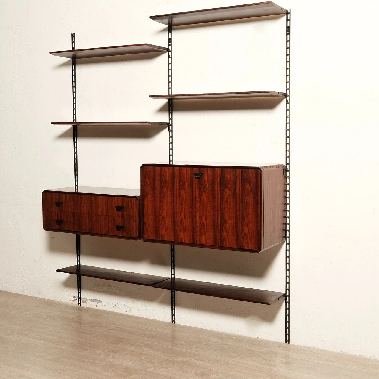 Rosewood and iron bookcase, 1960s 4
