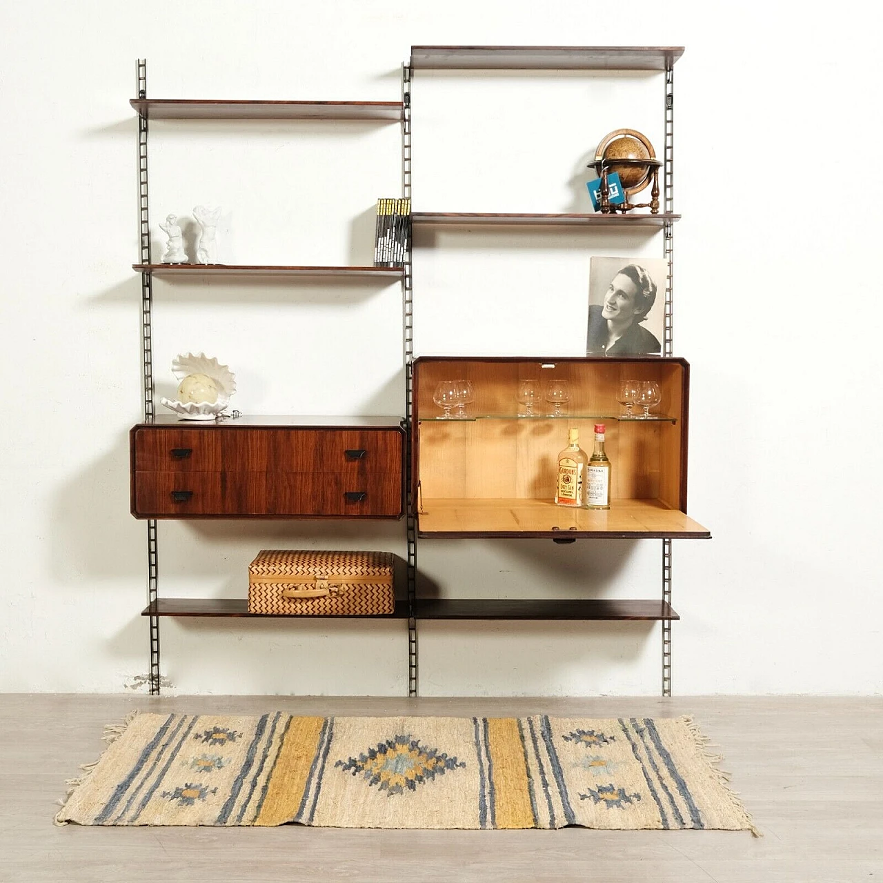 Rosewood and iron bookcase, 1960s 6