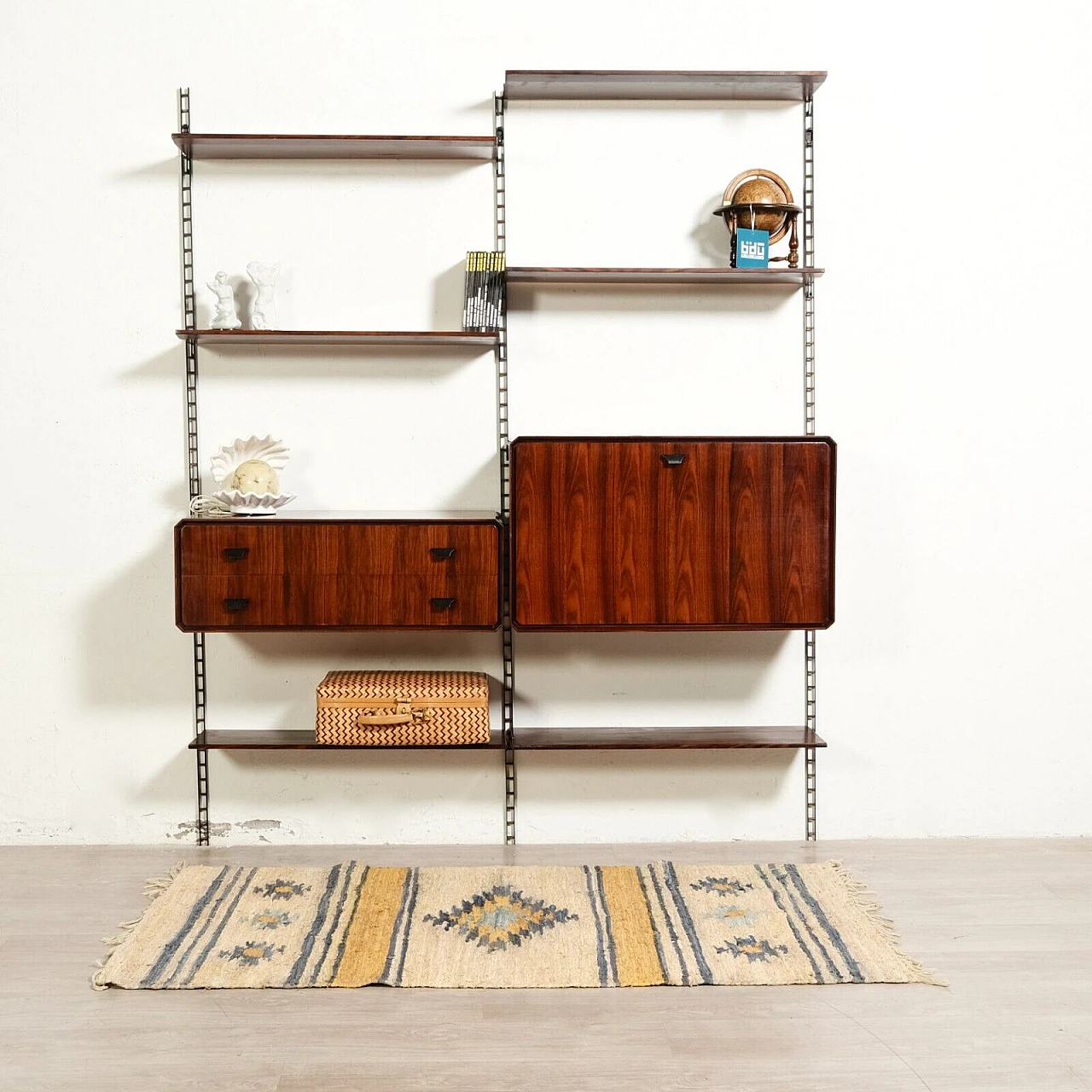 Rosewood and iron bookcase, 1960s 7