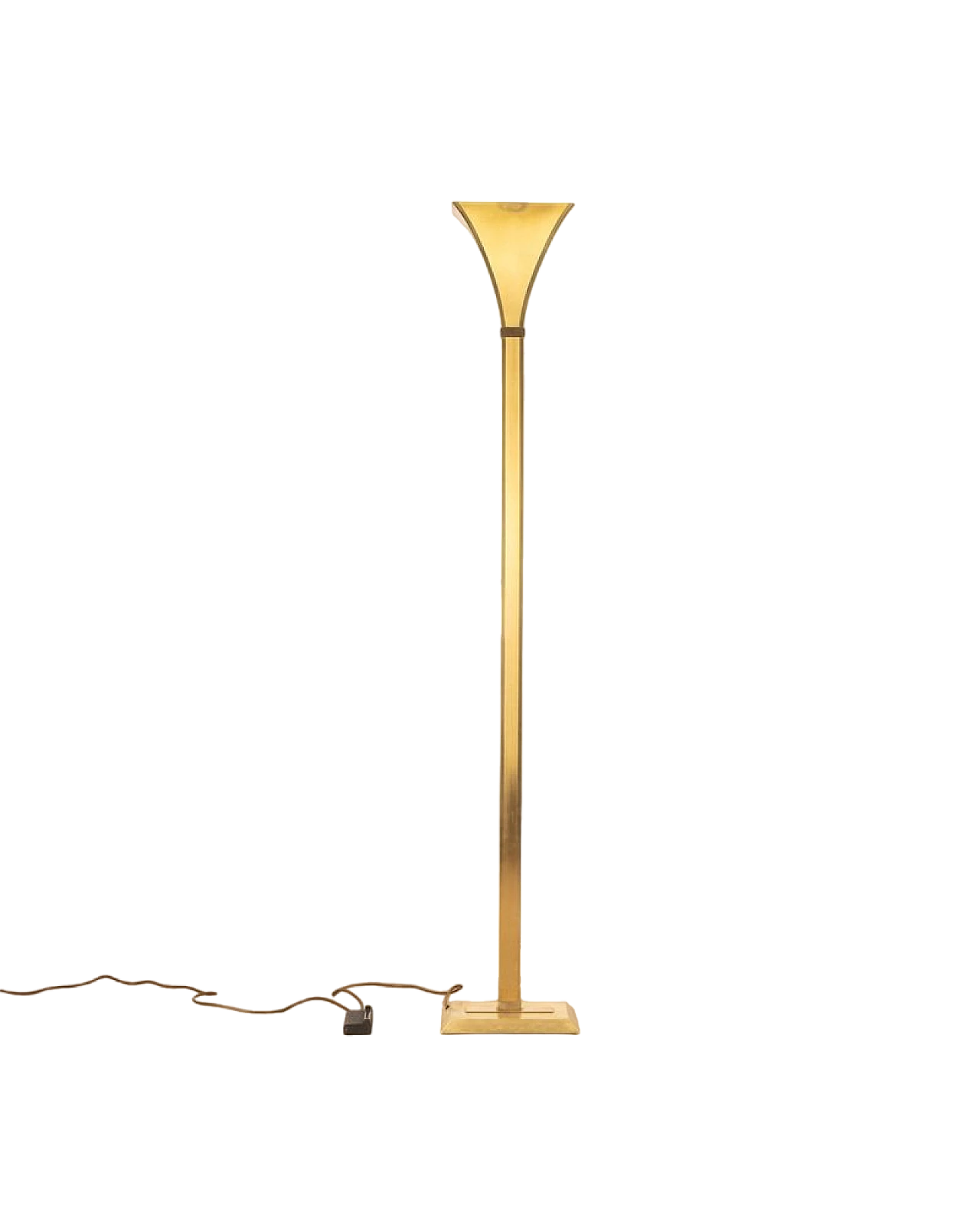 Floor lamp in golden brass by Relux Milano, 1980s 10