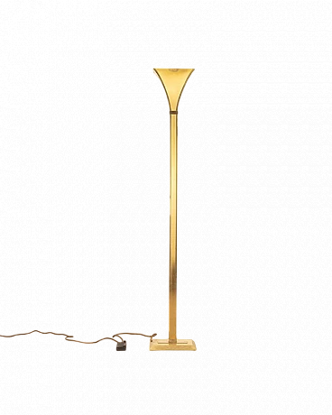 Floor lamp in golden brass by Relux Milano, 1980s