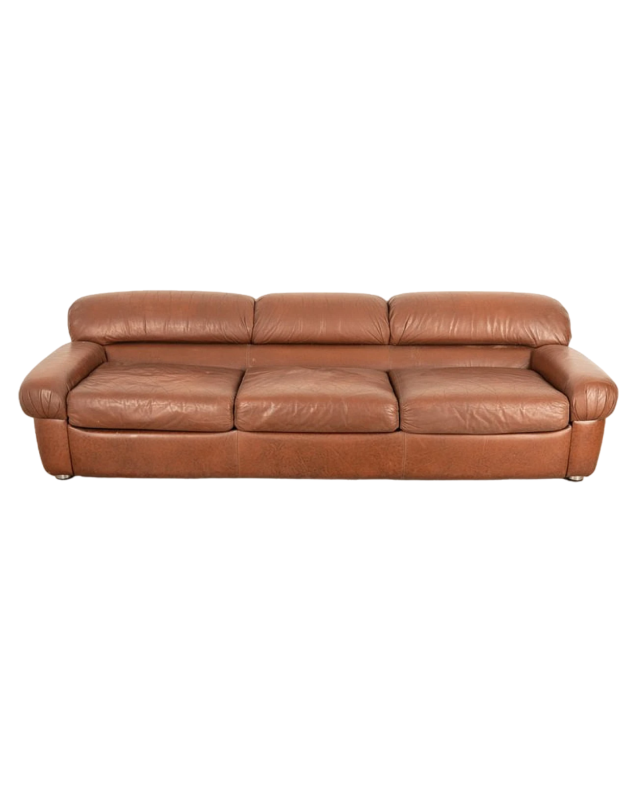 Soften brown leather sofa by Rossi di Albizzate, 1970s 7