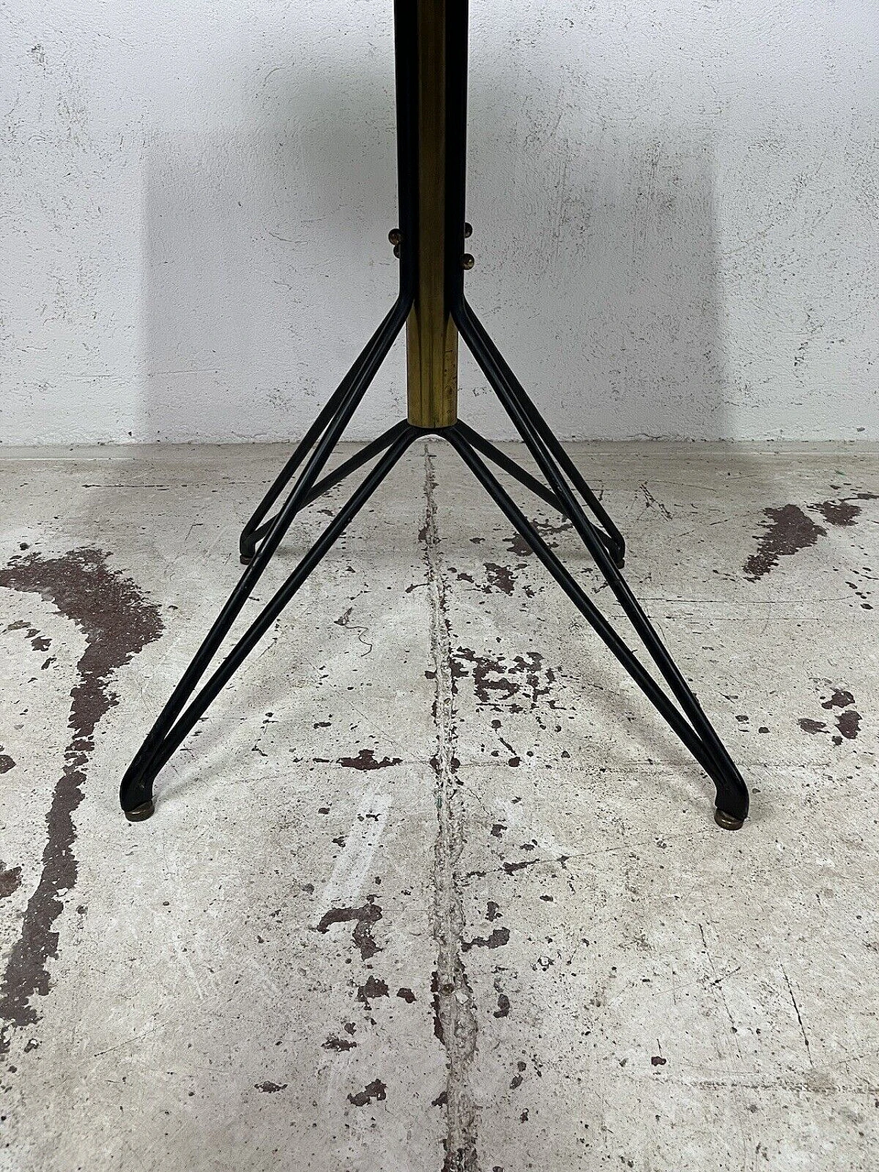 Square metal, brass and wood table by ISA Bergamo, 1960s 7