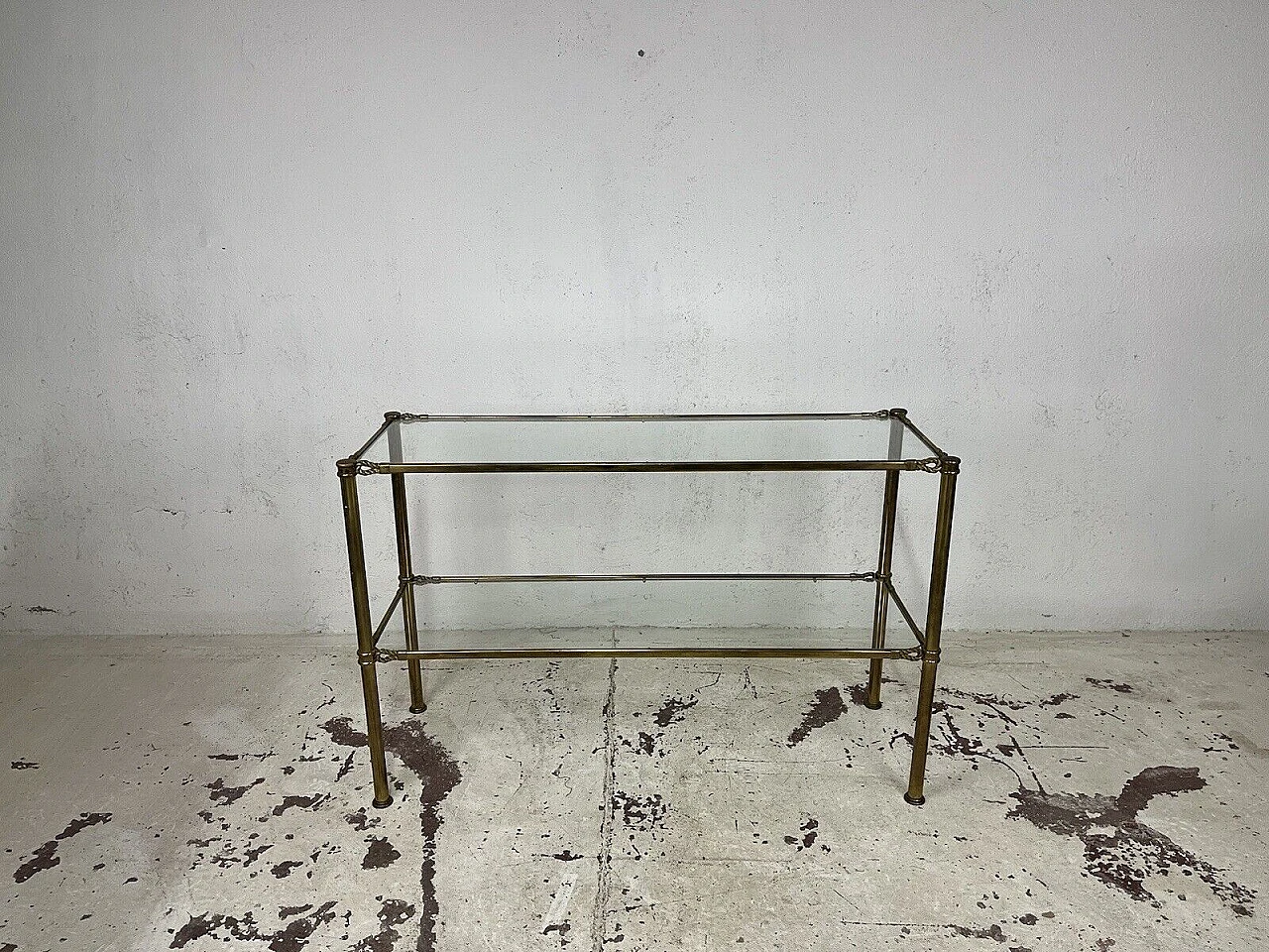 Brass and glass console by Banci Firenze, 1970s 1