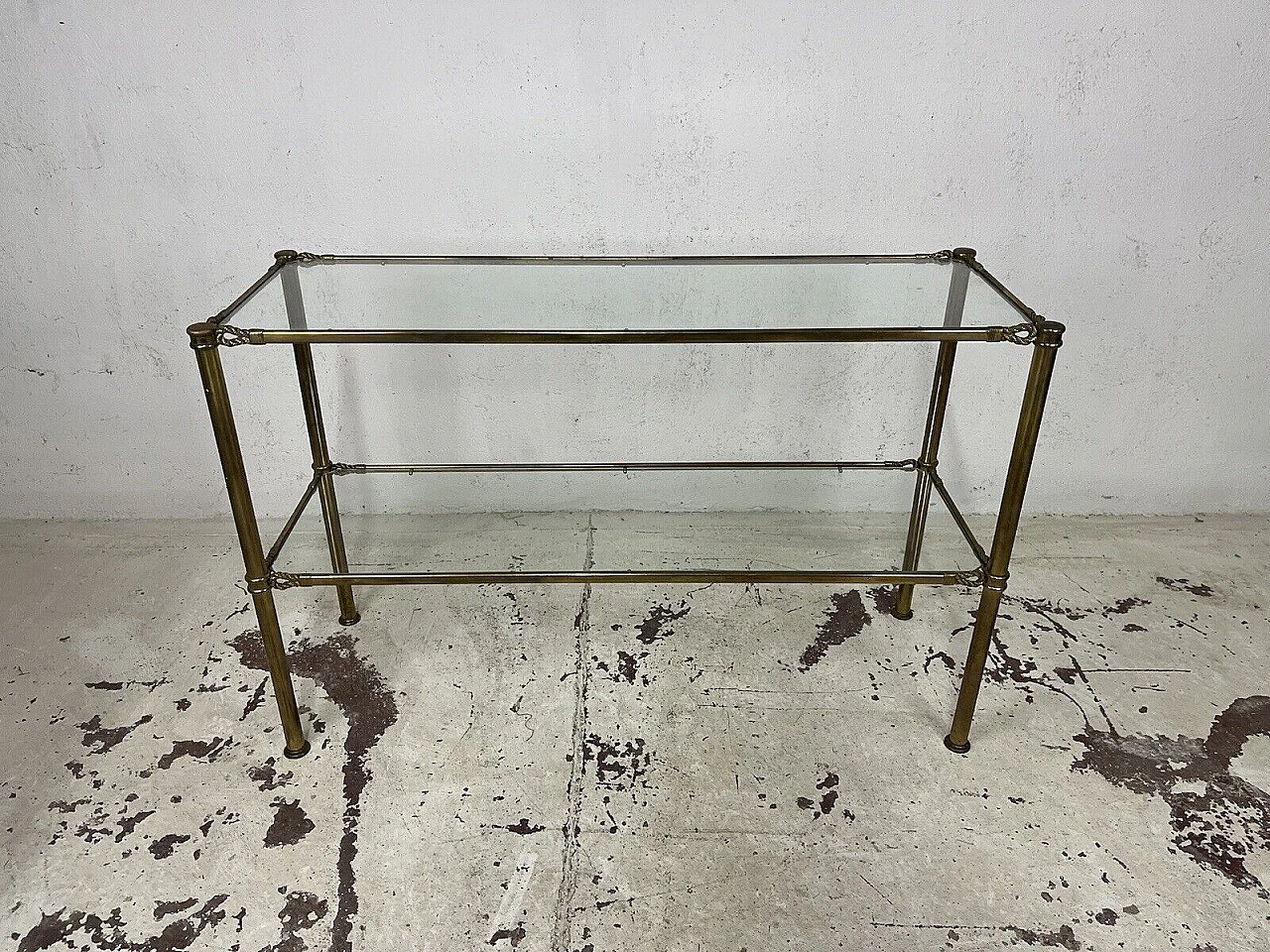 Brass and glass console by Banci Firenze, 1970s 3