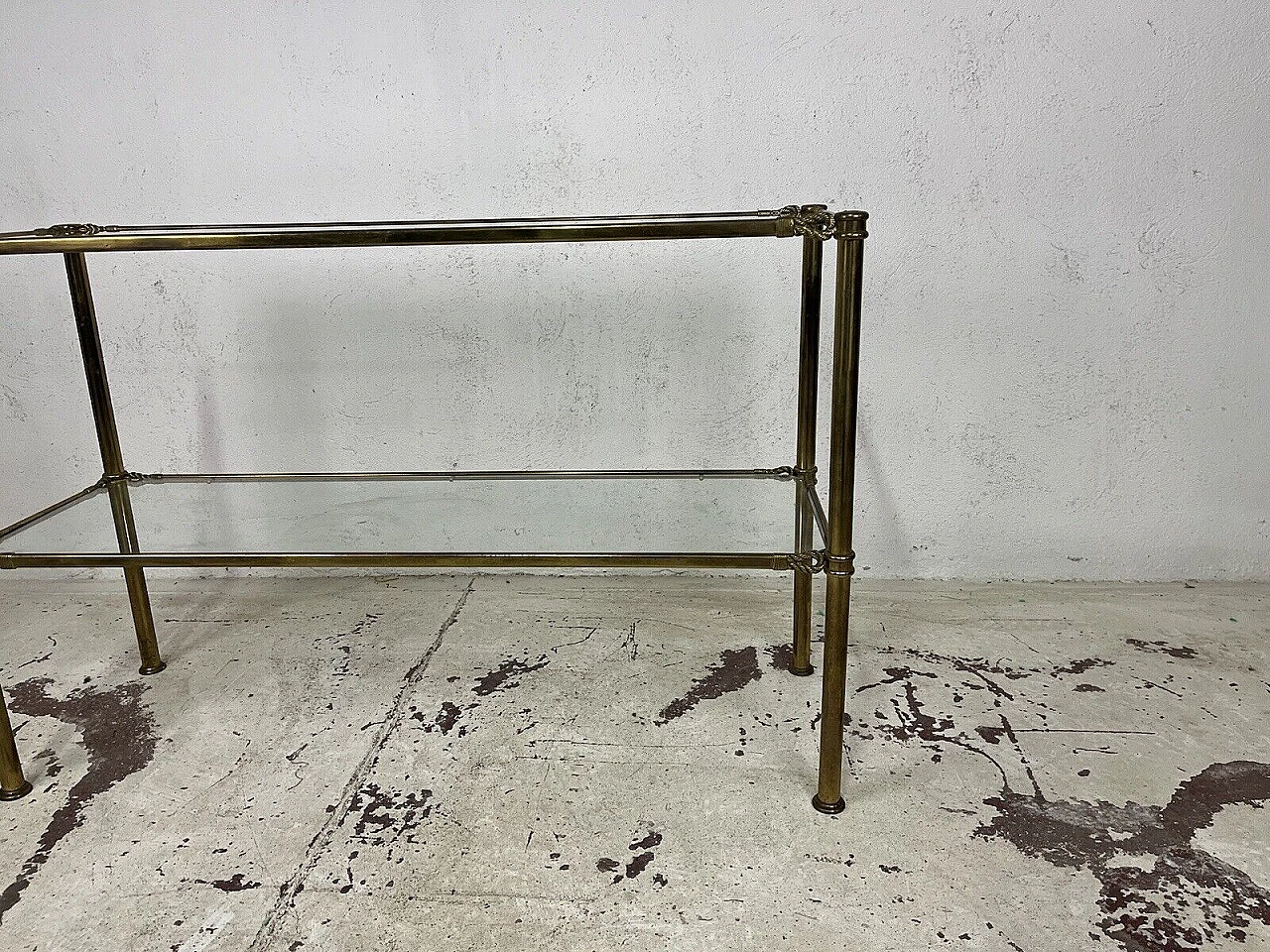 Brass and glass console by Banci Firenze, 1970s 4