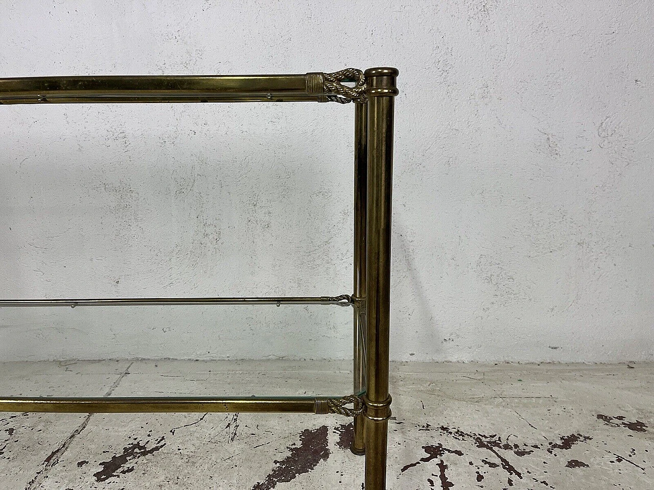 Brass and glass console by Banci Firenze, 1970s 8