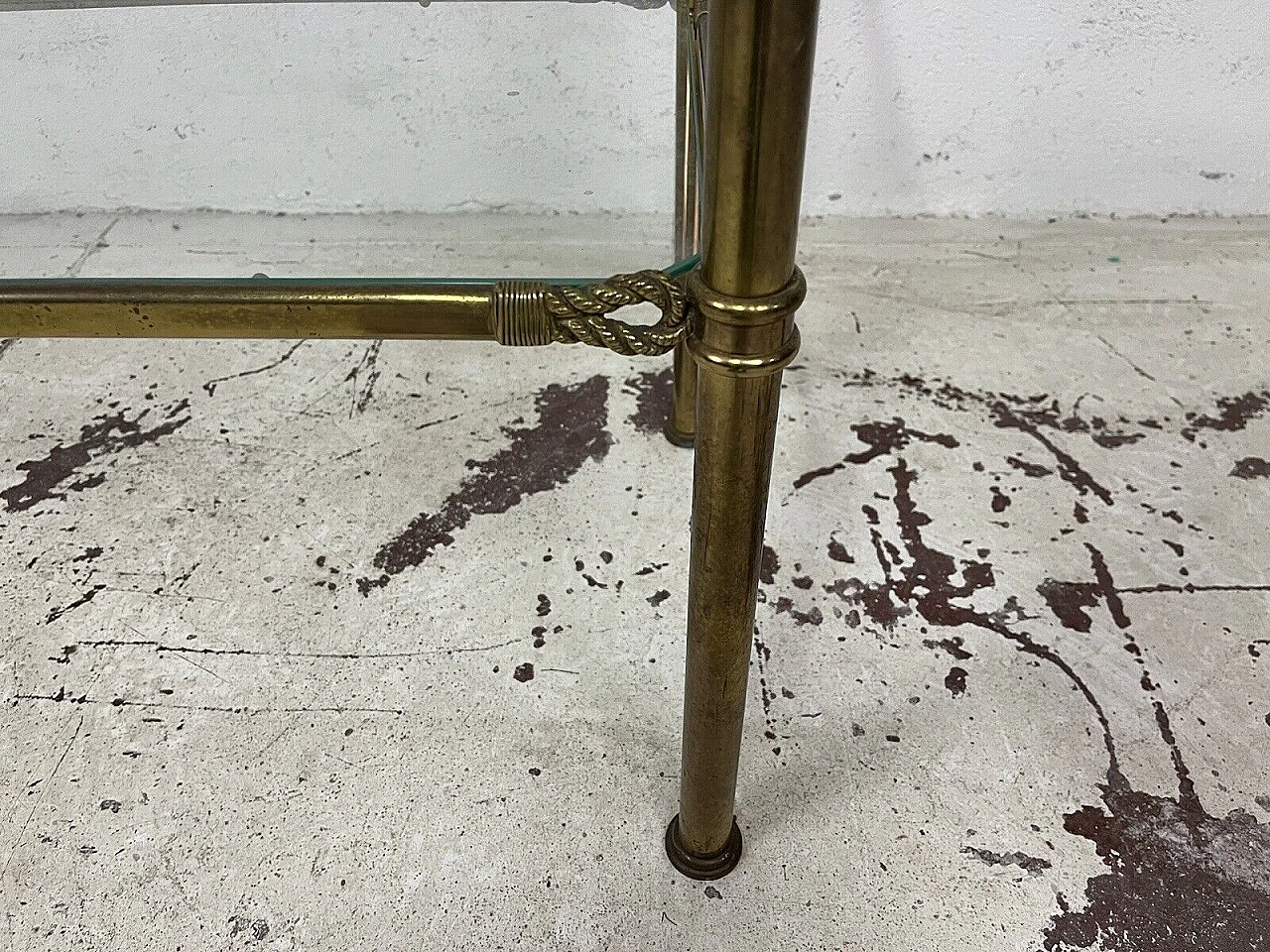 Brass and glass console by Banci Firenze, 1970s 10